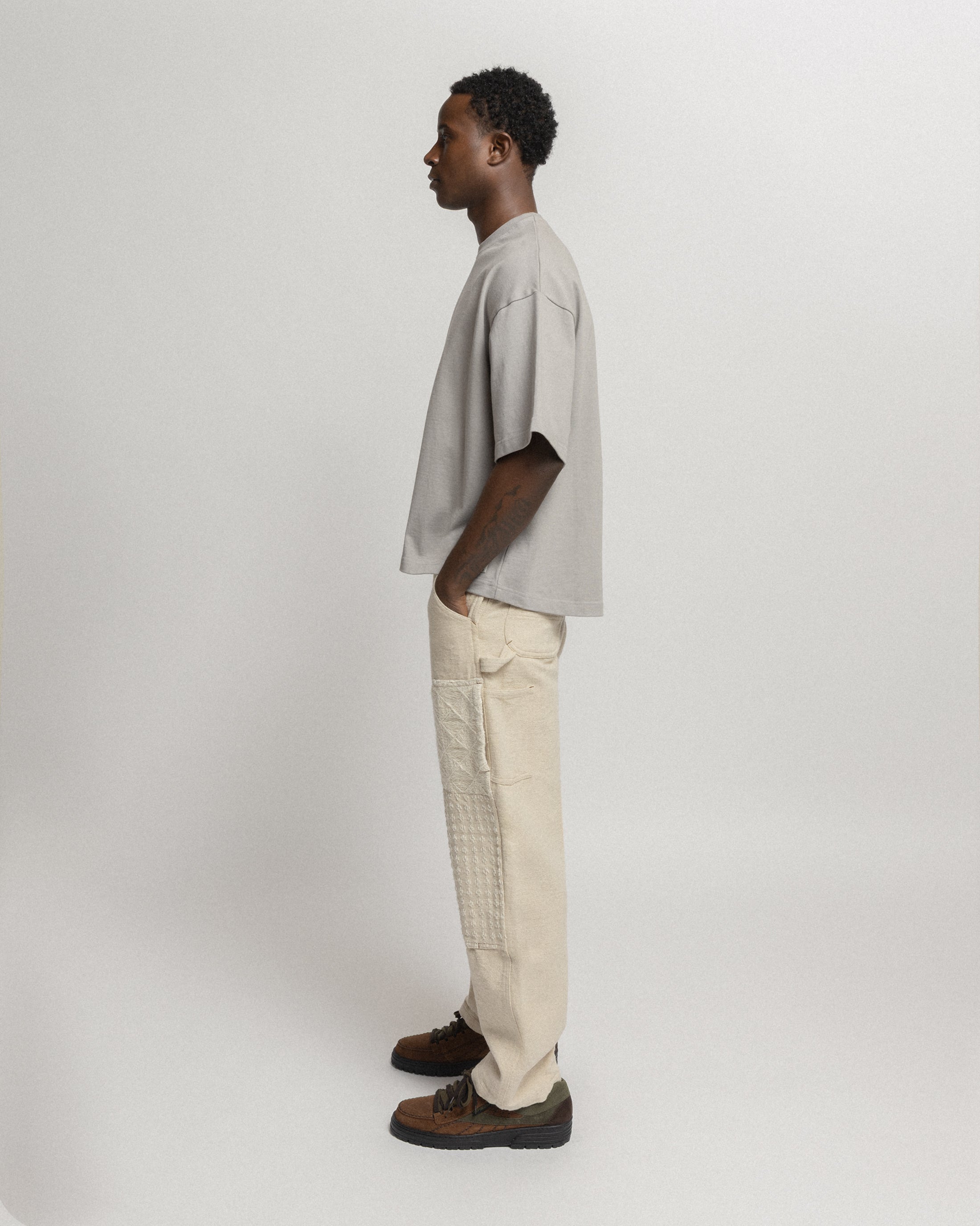 GRAHAME BIG TEE - WALNUT HEAVYWEIGHT COTTON JERSEY