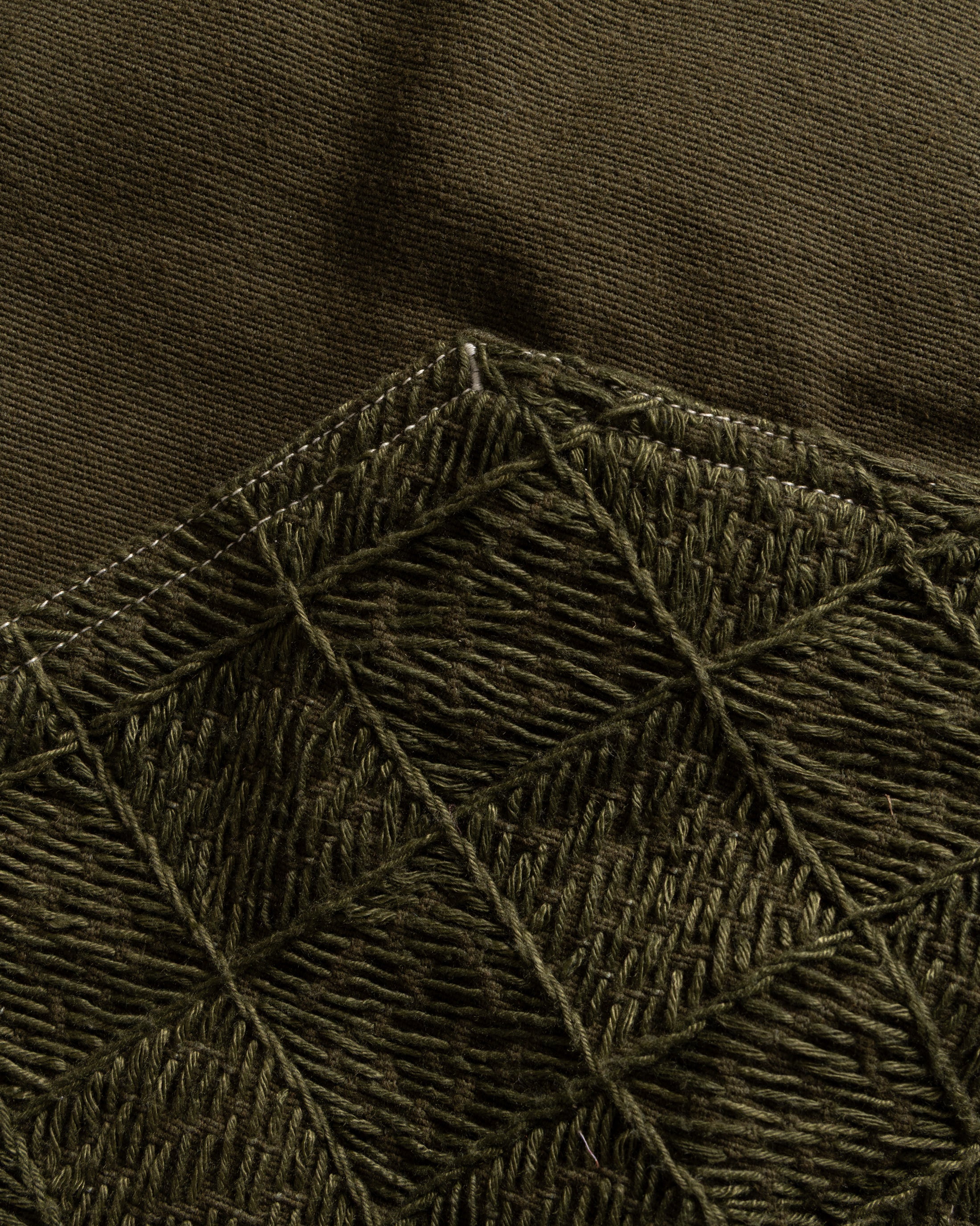 ELI HAND-EMBROIDERED DOUBLE KNEE WORK PANT - IVY GREEN HANDSPUN COTTON CANVAS