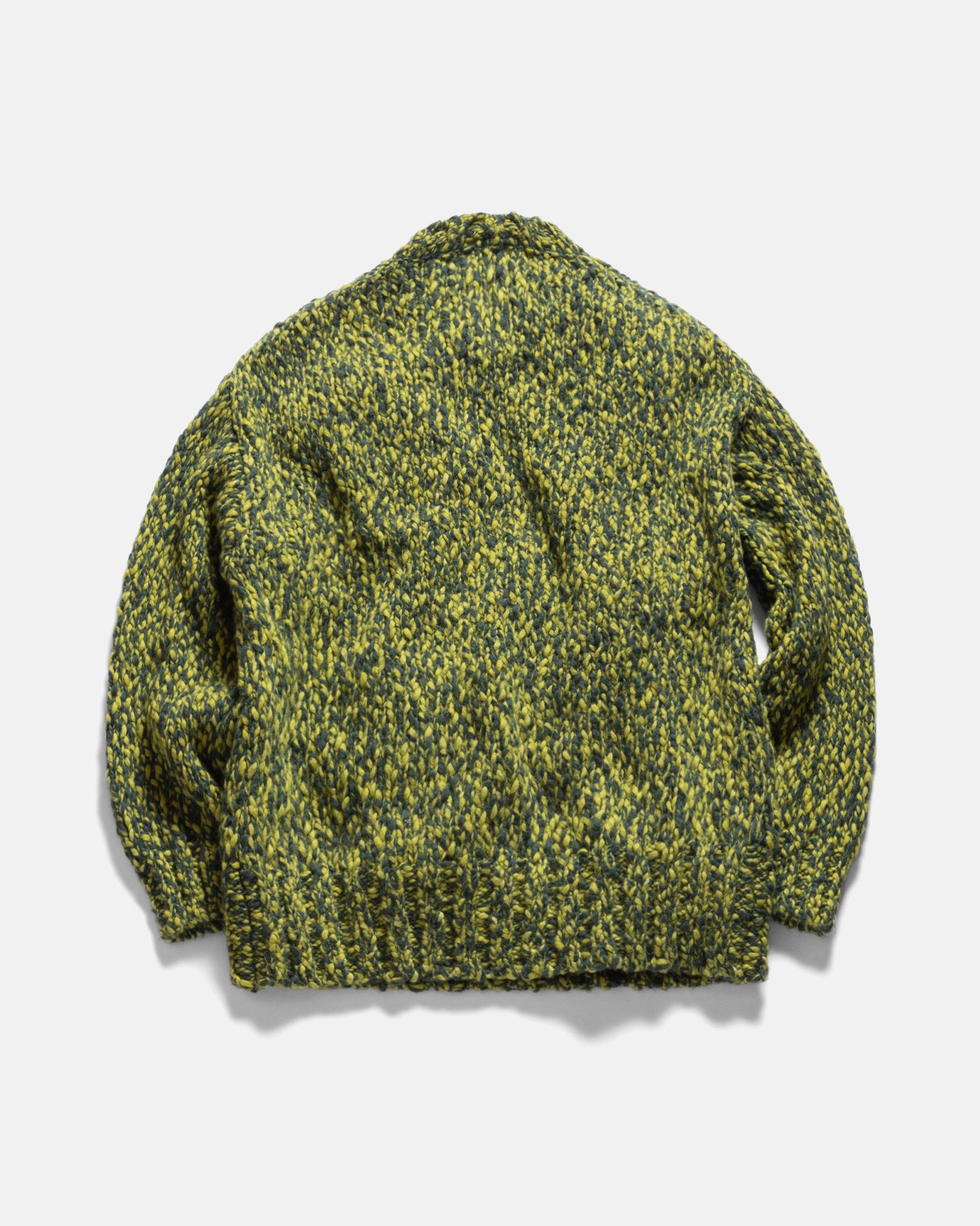 CUOCO CREWNECK SWEATER - VOLT / FOREST THICK & THINK SUPERFINE MERINO BLEND MOULINÉ