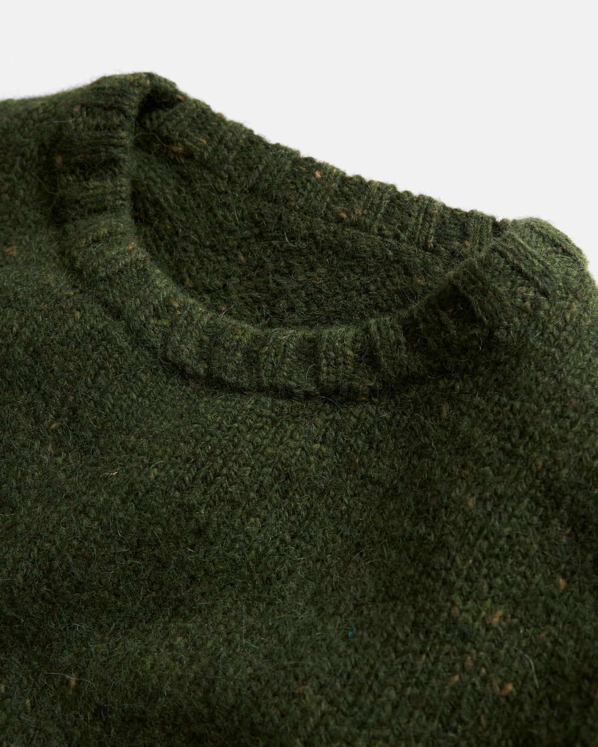 FIGLI CREWNECK SWEATER - SURPLUS OLIVE ANDES ALPACA / MERINO BLENDED TWEED