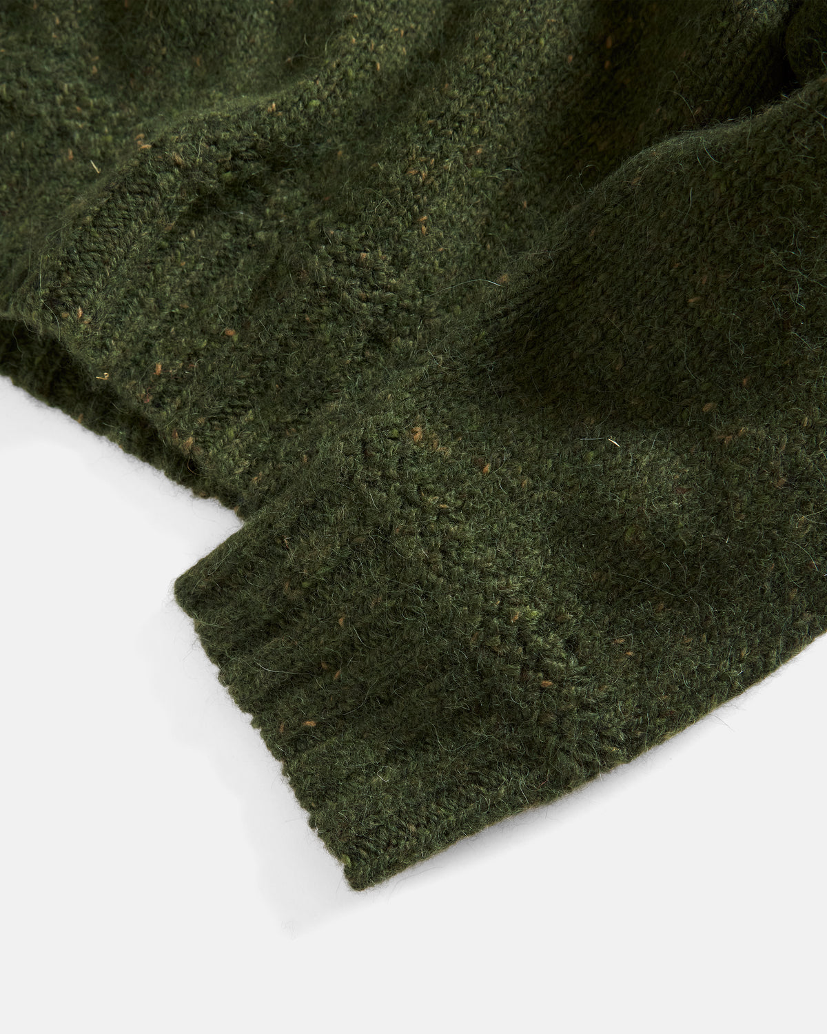 FIGLI CREWNECK SWEATER - SURPLUS OLIVE ANDES ALPACA / MERINO BLENDED TWEED