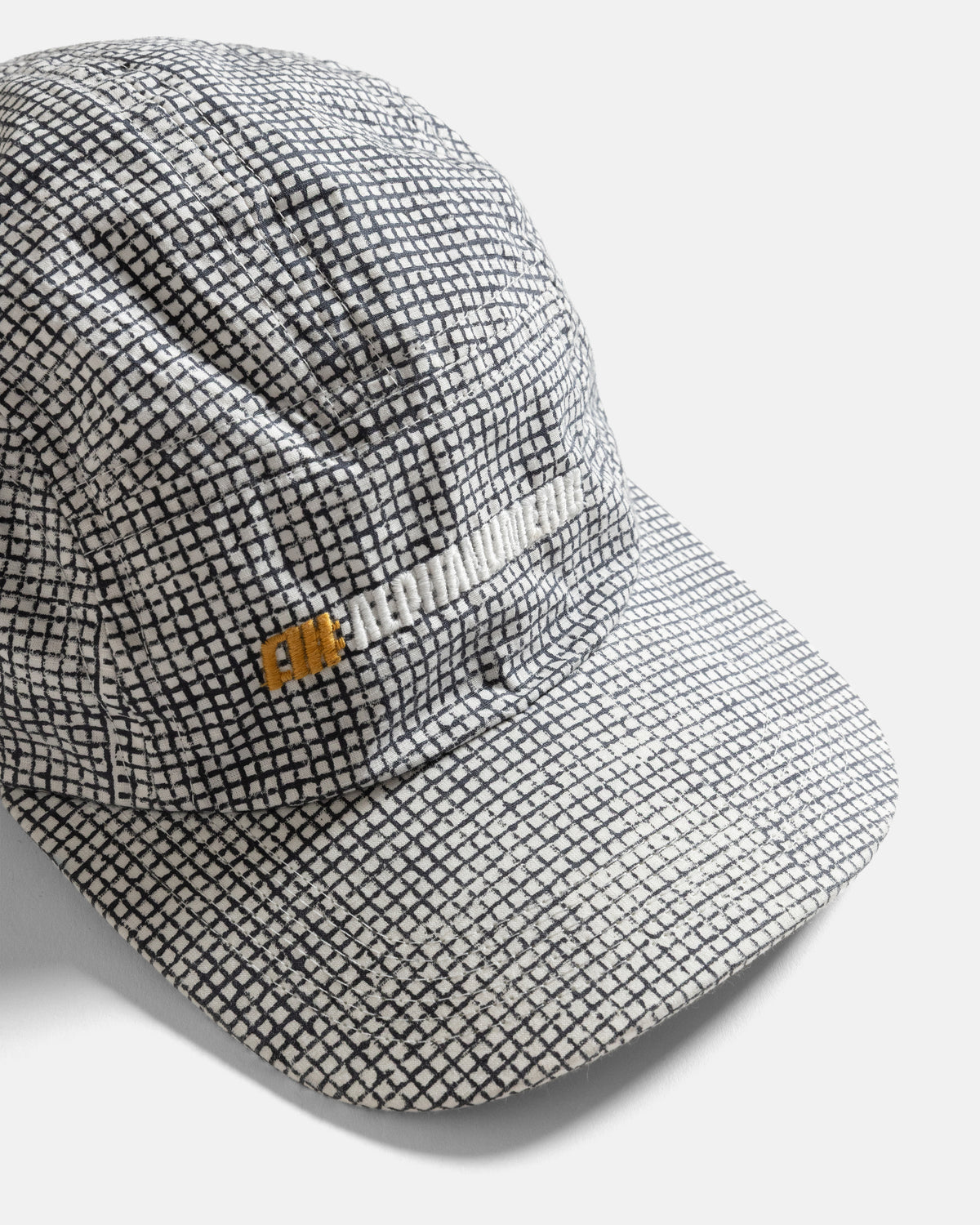 A# SUMMIT CAMP HAT - CINDER / WHITE HAND BLOCK PRINTED COTTON MICRO RIPSTOP