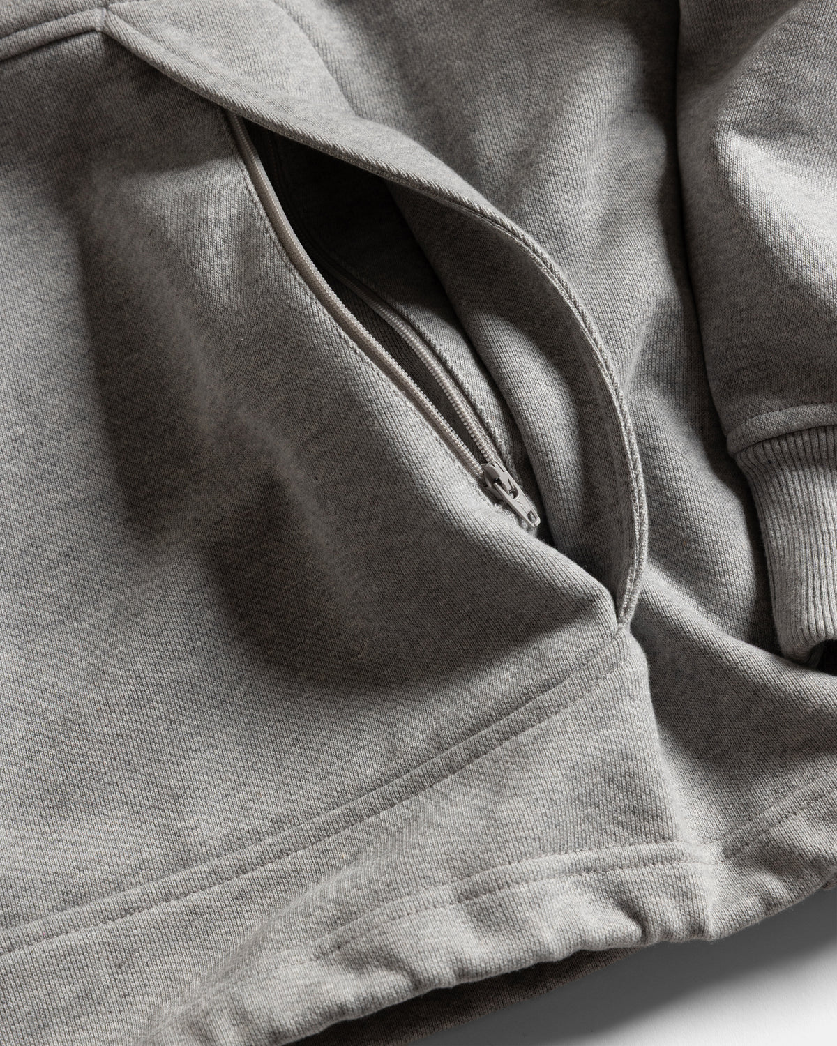 A# MOTO HOODED SWEATSHIRT - PRACTICE HEATHER HAND BLOCK PRINTED 19oz. ALL COTTON LOOPBACK TERRY FLEECE
