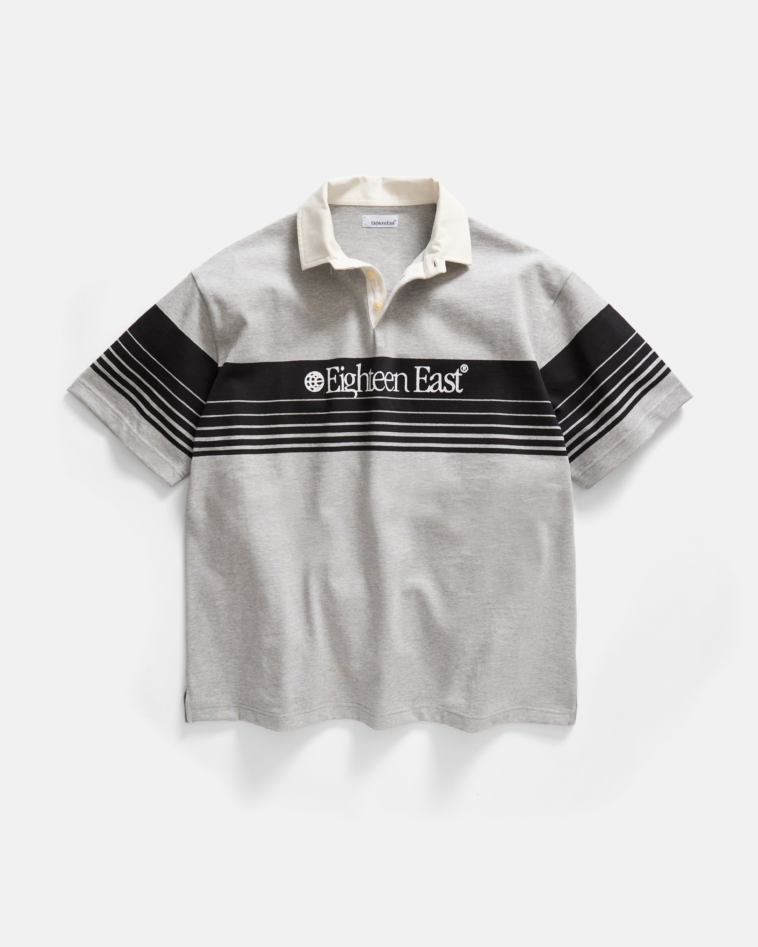 HAROLD S/S OVERSIZED RUGBY - PRACTICE HEATHER / BLACK HEAVYWEIGHT COTTON JERSEY
