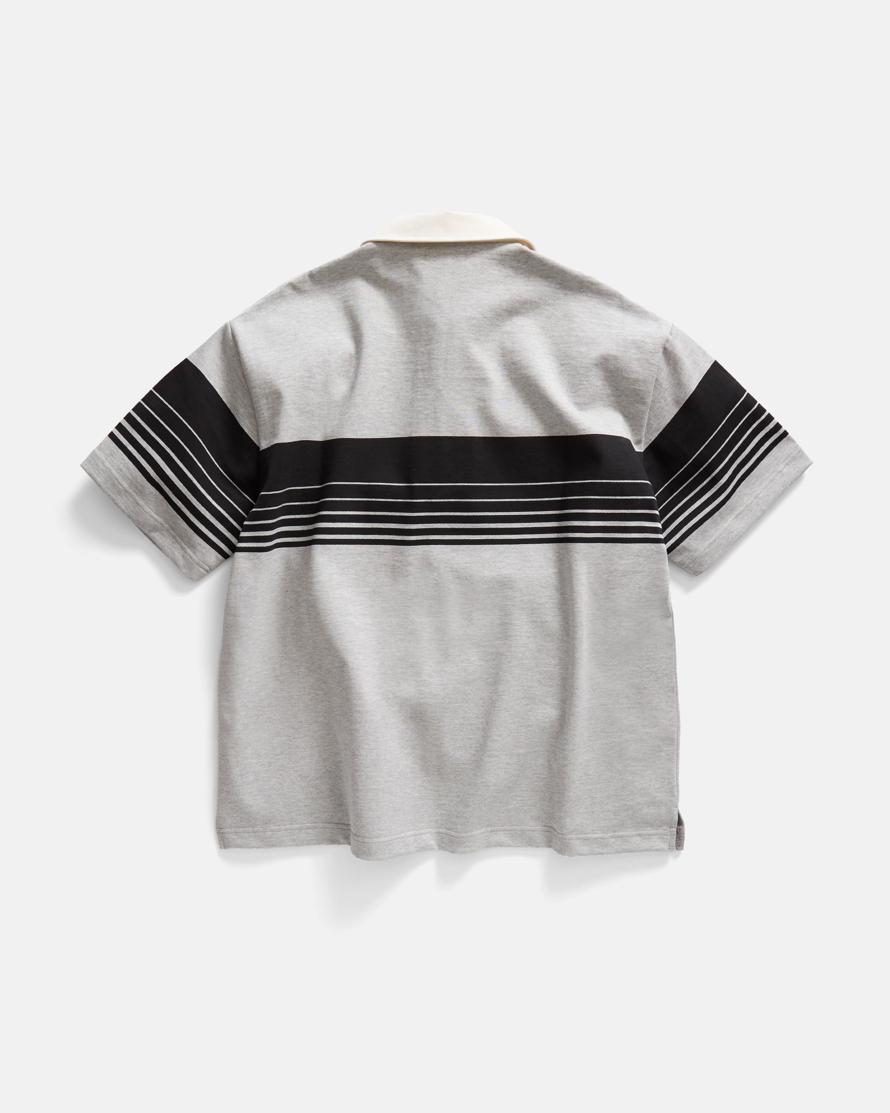 HAROLD S/S OVERSIZED RUGBY - PRACTICE HEATHER / BLACK HEAVYWEIGHT COTTON JERSEY