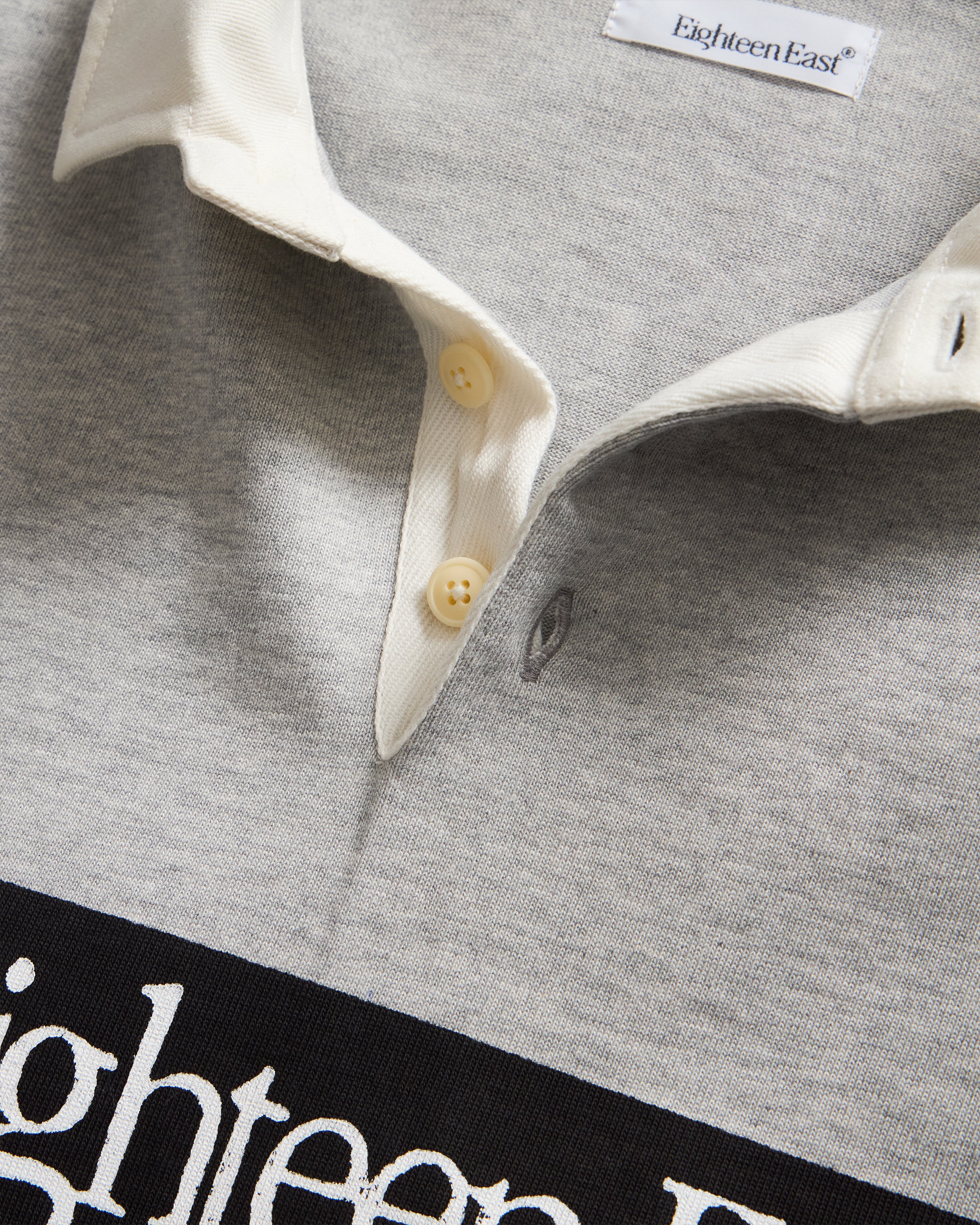 HAROLD S/S OVERSIZED RUGBY - PRACTICE HEATHER / BLACK HEAVYWEIGHT COTTON JERSEY