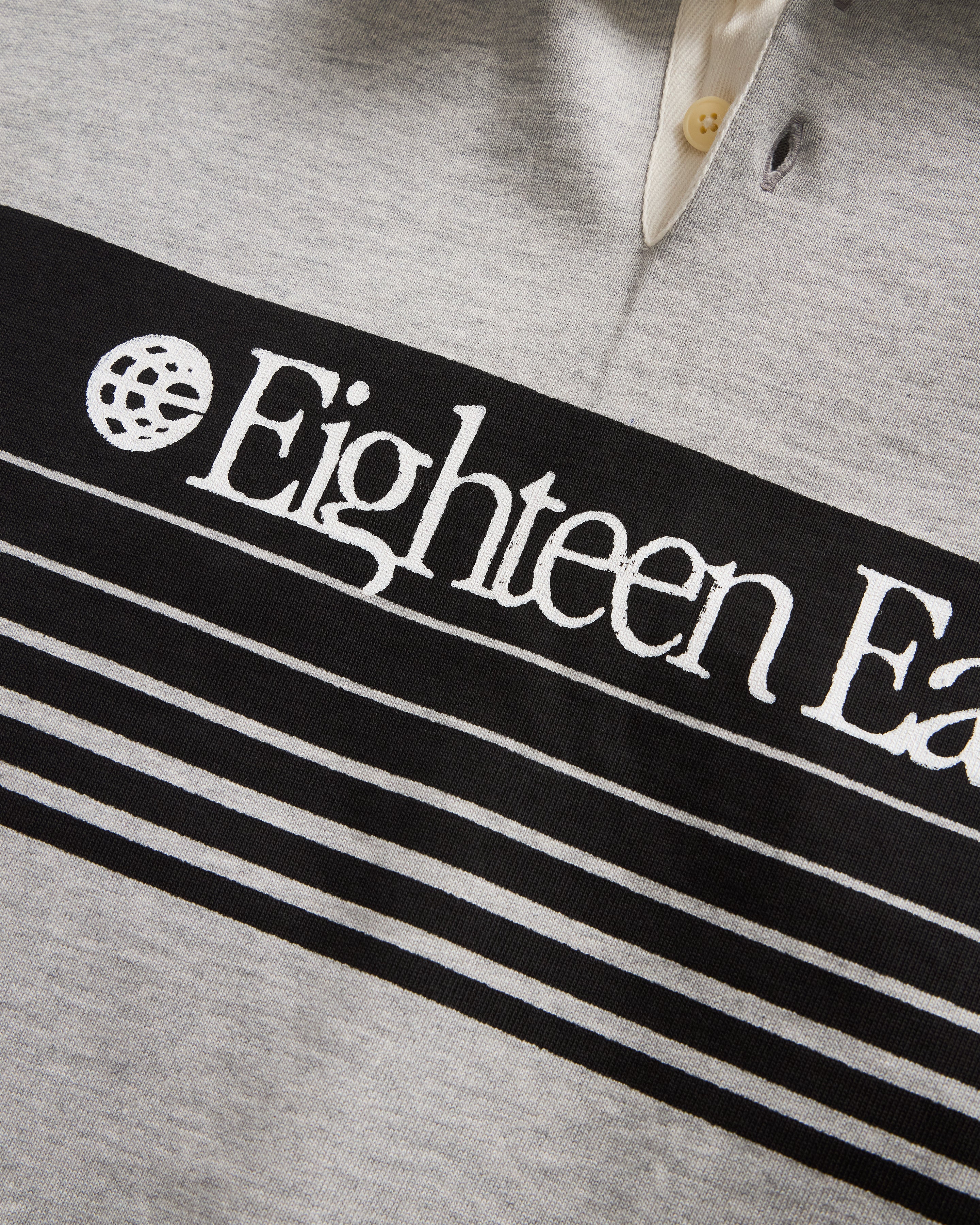 HAROLD S/S OVERSIZED RUGBY - PRACTICE HEATHER / BLACK HEAVYWEIGHT COTTON JERSEY