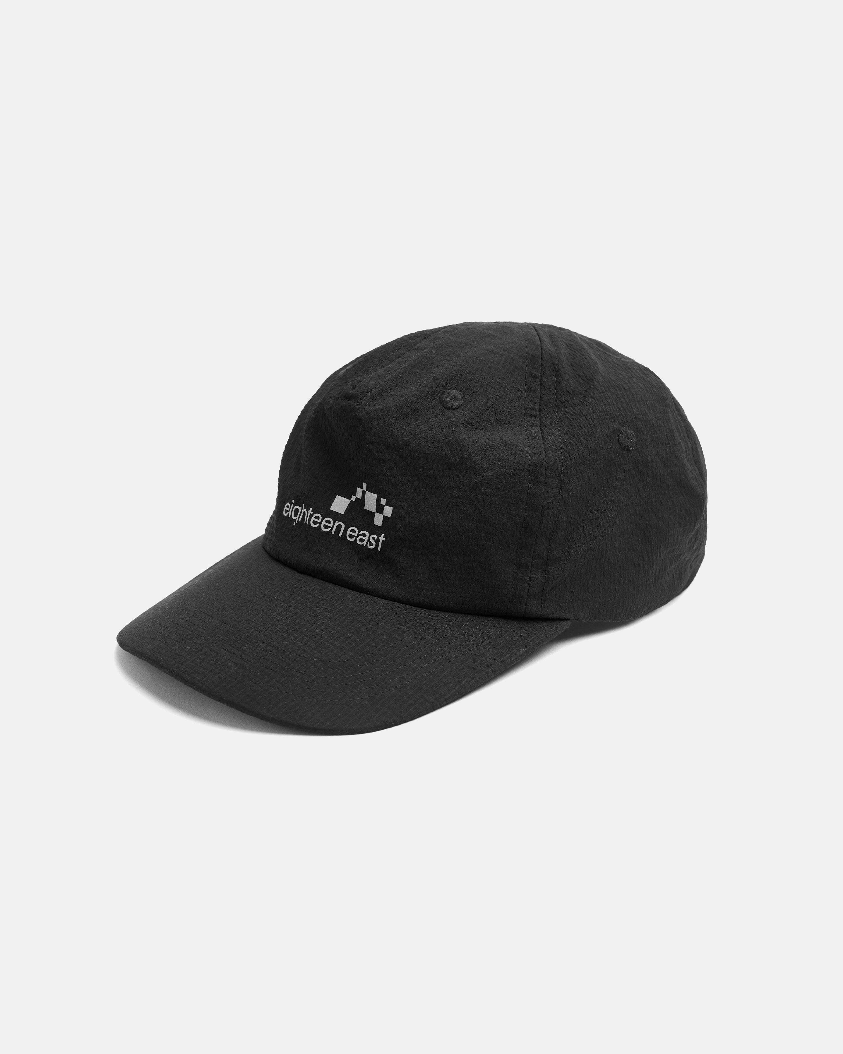 STOWE UNLINED 5 PANEL HAT - BLACK "COBBLESTONE" NYLON RIPSTOP