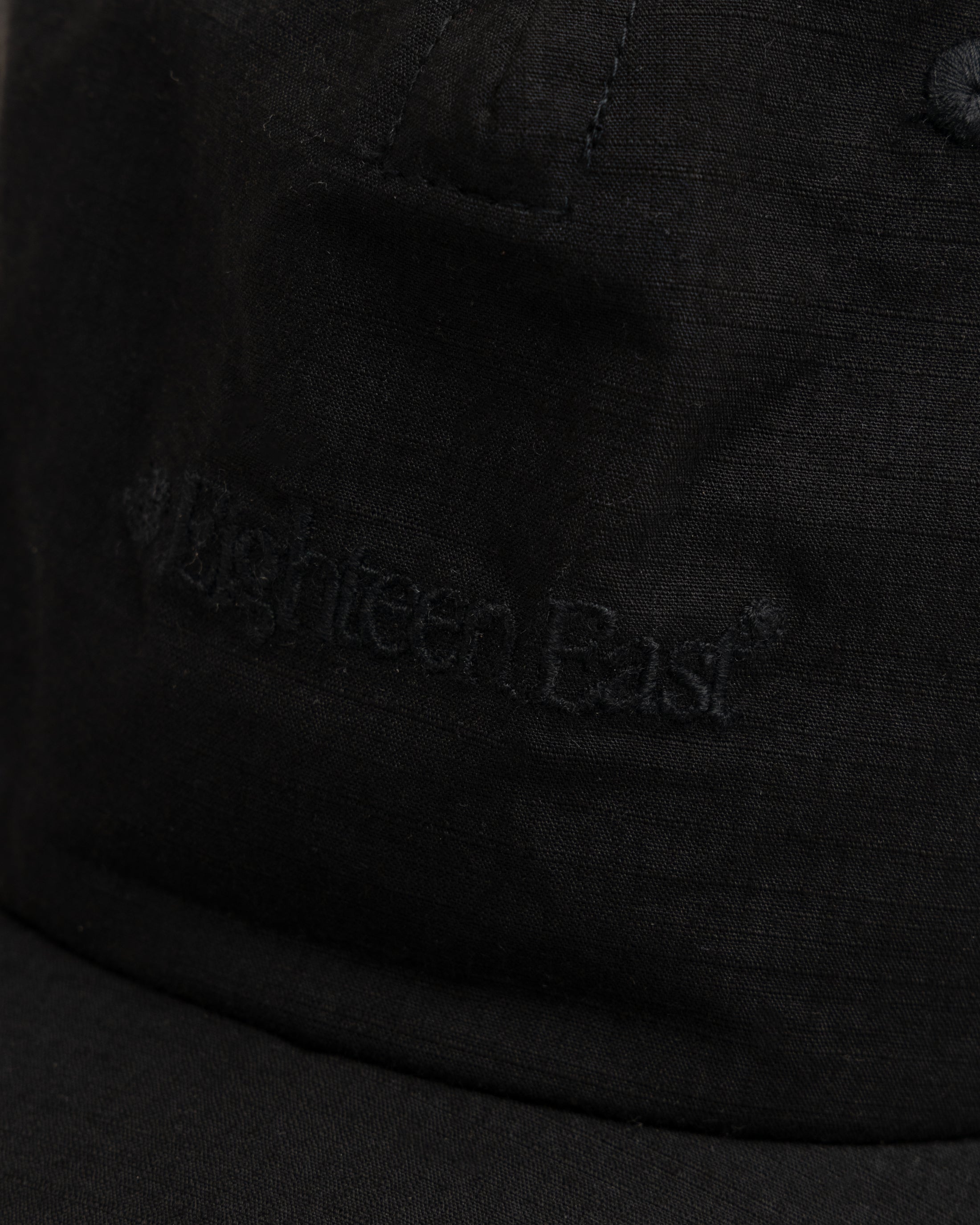 GLOBAL SERIF STOWE UNLINED 5 PANEL HAT - PIRATE BLACK COTTON MICRO RIPSTOP