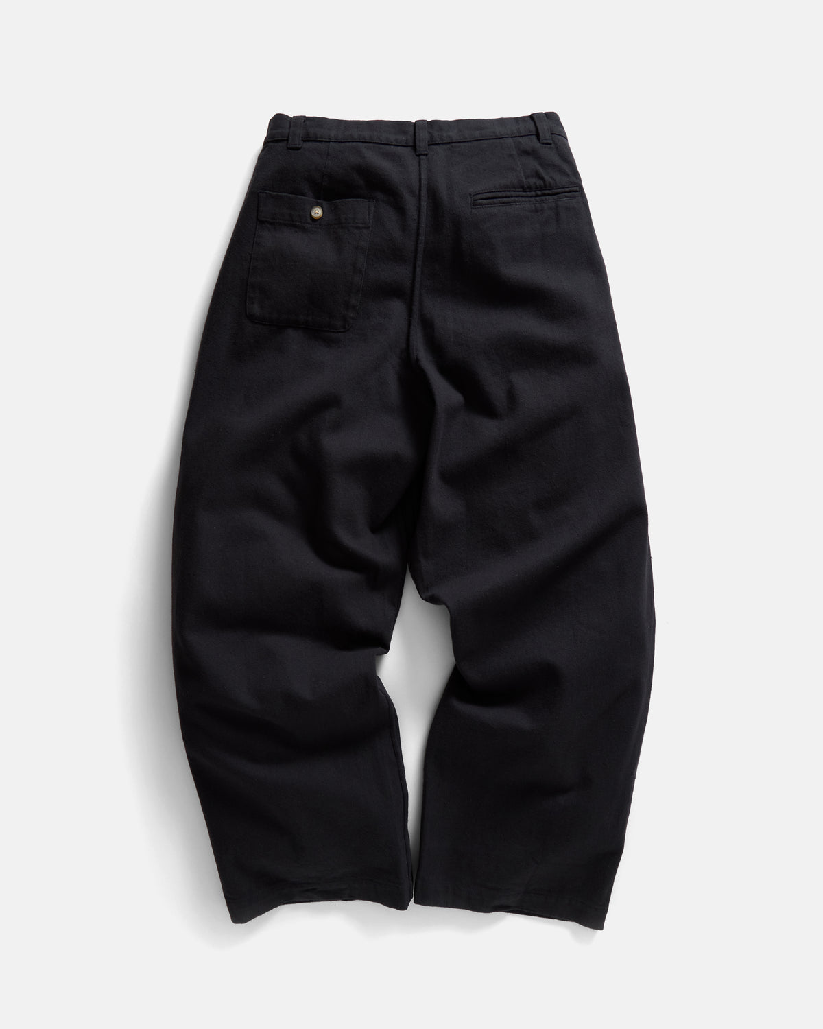 HAYS ASYMETRICAL PLEATED PANT - MIDNIGHT NAVY COTTON TWILL