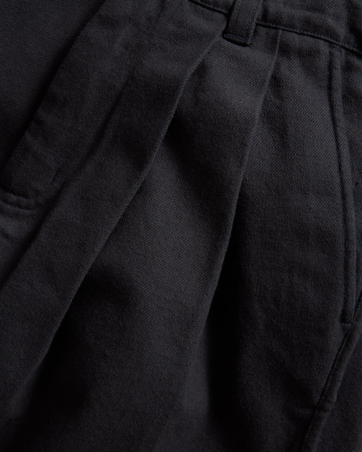 HAYS ASYMETRICAL PLEATED PANT - MIDNIGHT NAVY COTTON TWILL