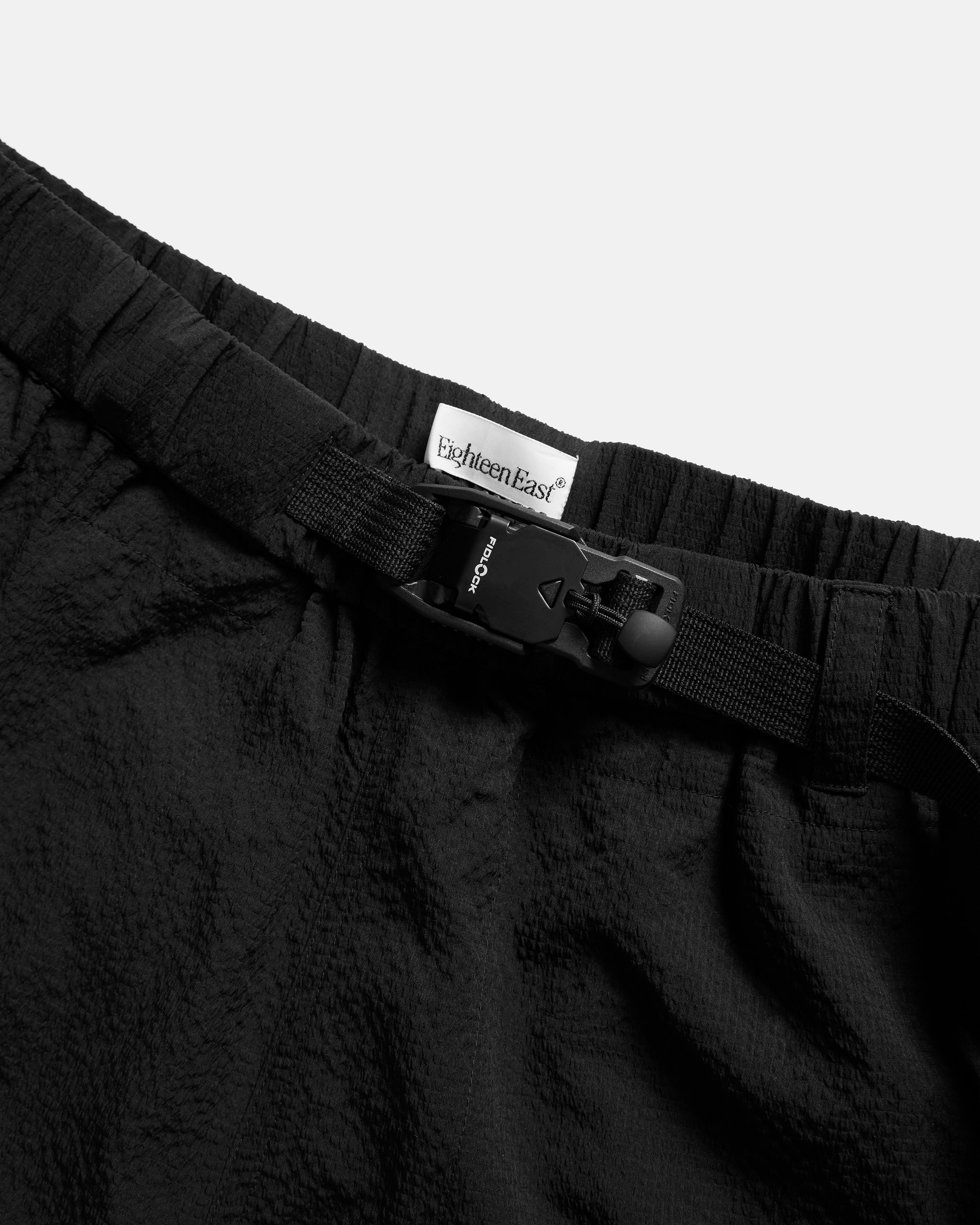 HERRELL TRAIL SHORT - BLACK "COBBLESTONE" NYLON RIPSTOP