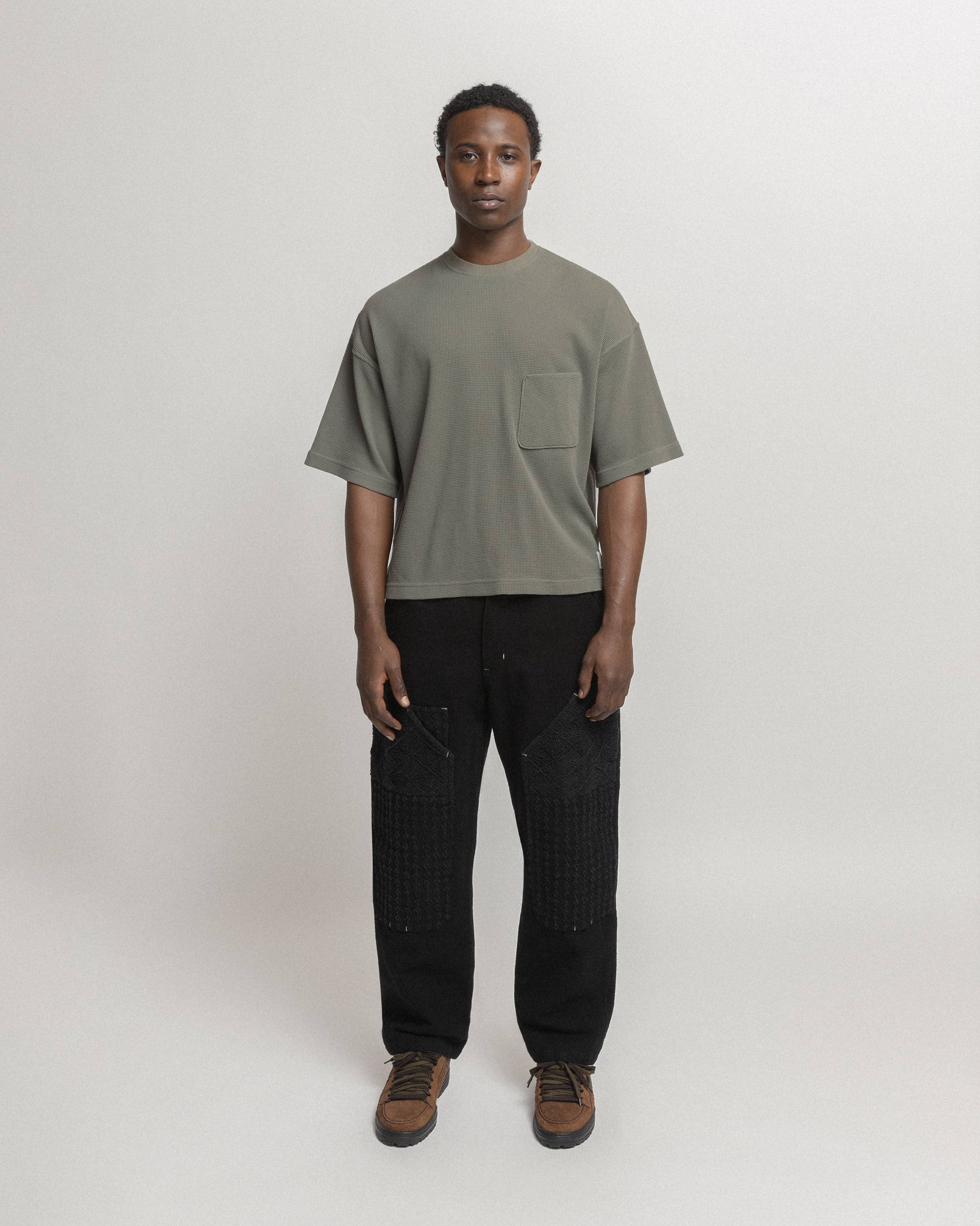 HIROCK LTE HALF SLEEVE CREWNECK - FADED DRAB TECH COTTON LIGHTWEIGHT THERMAL