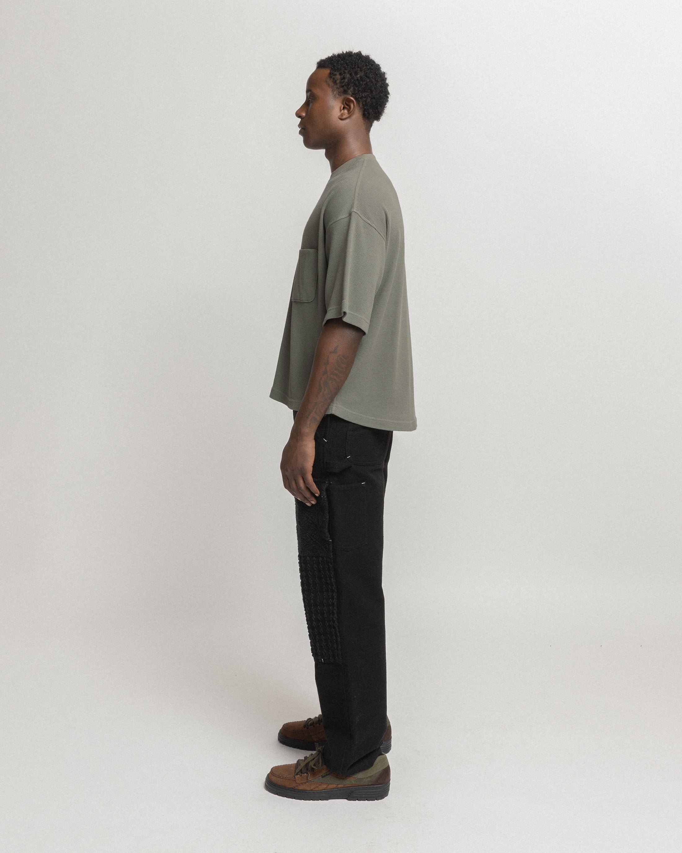 HIROCK LTE HALF SLEEVE CREWNECK - FADED DRAB TECH COTTON LIGHTWEIGHT THERMAL