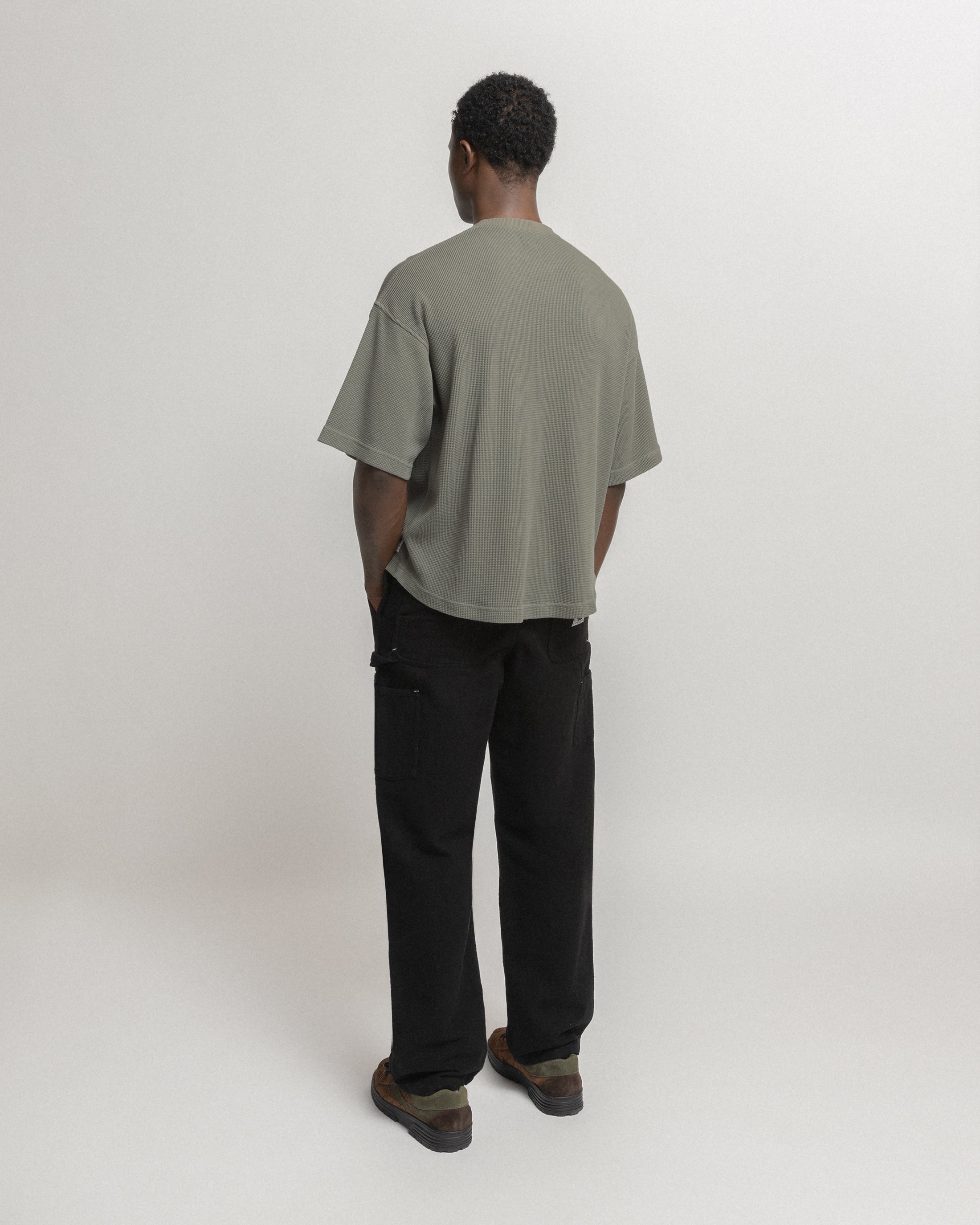 HIROCK LTE HALF SLEEVE CREWNECK - FADED DRAB TECH COTTON LIGHTWEIGHT THERMAL