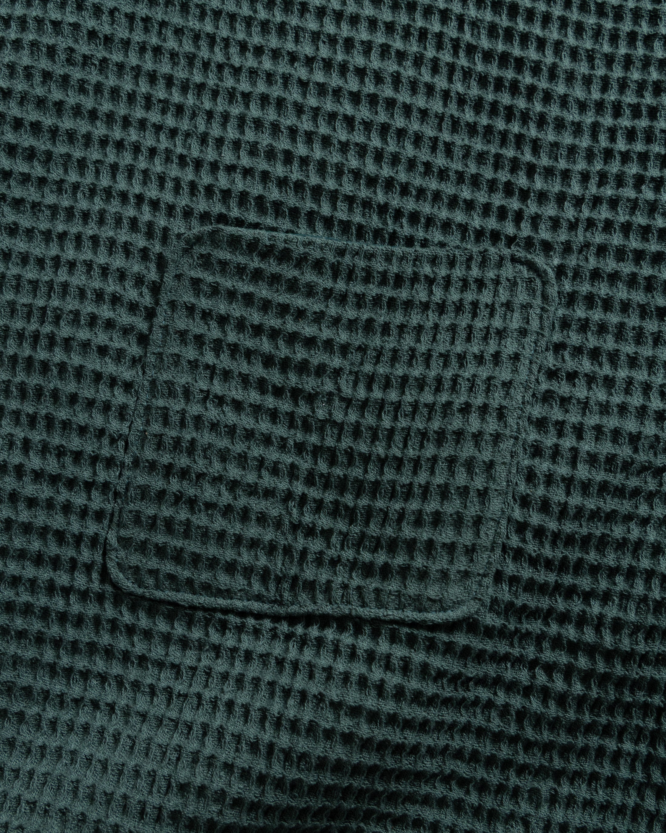 HIROCK HALF SLEEVE CREWNECK - JUNGLE GREEN CHUNKY WOVEN COTTON THERMAL