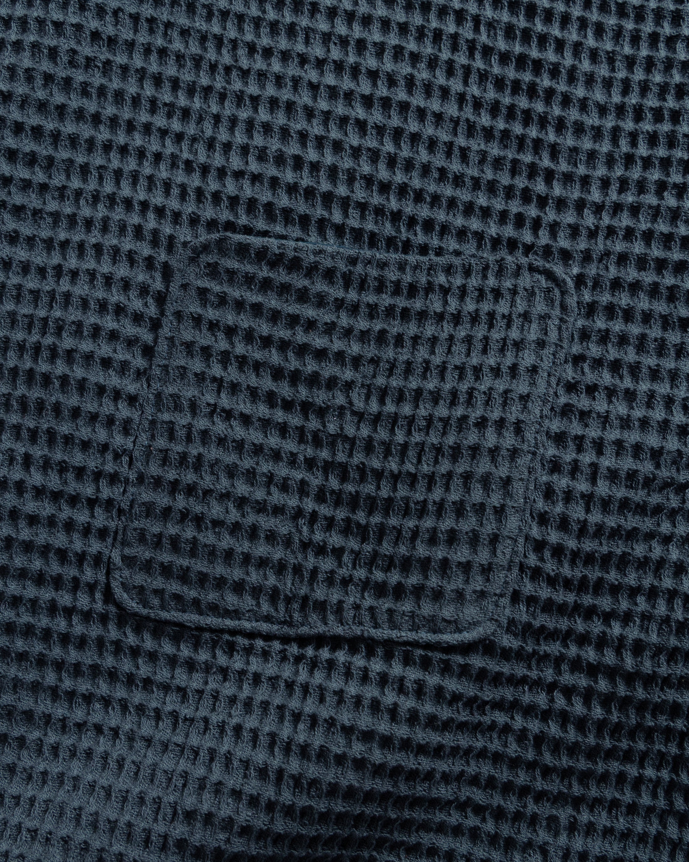 HIROCK HALF SLEEVE CREWNECK - DARK SLATE CHUNKY WOVEN COTTON THERMAL