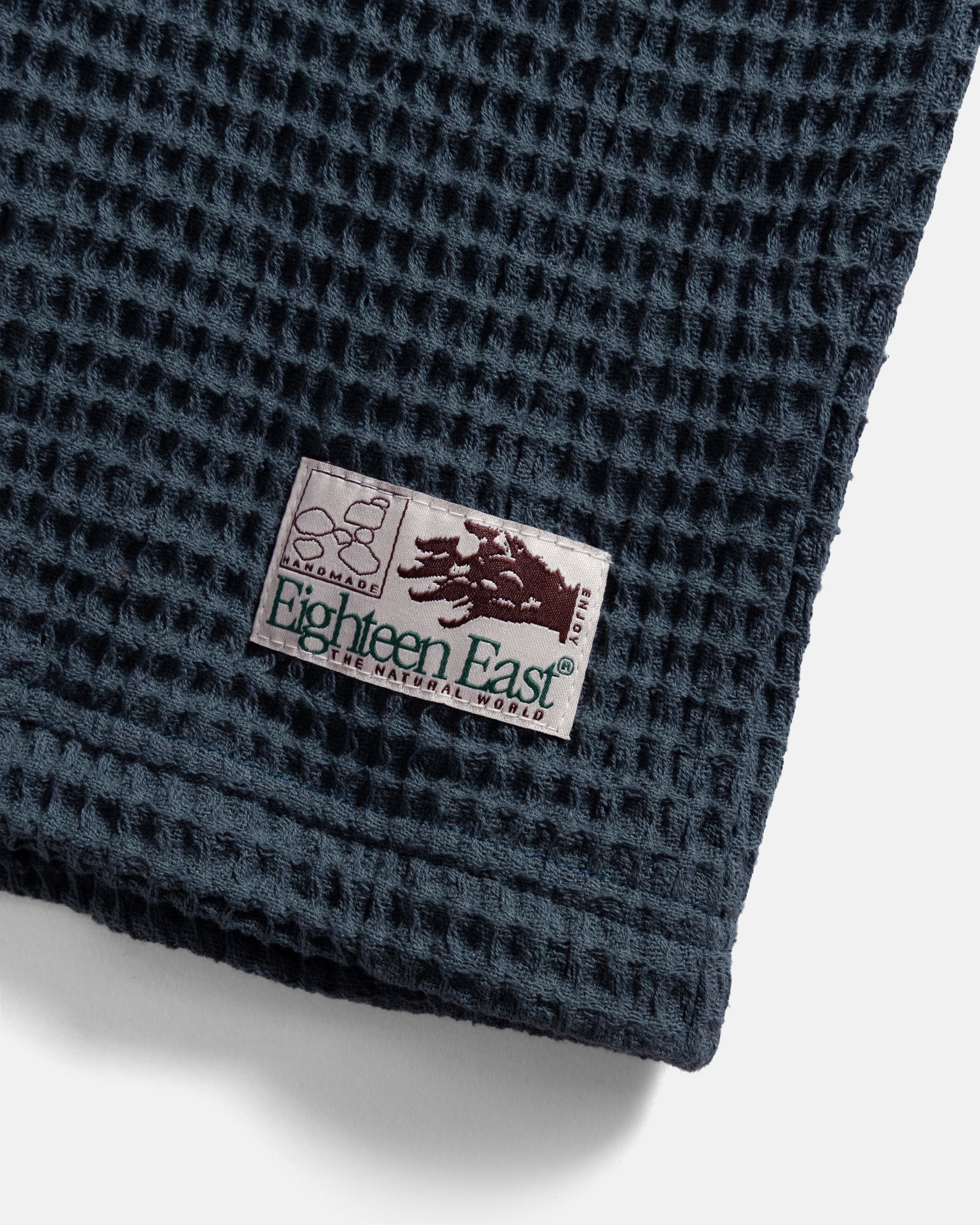 HIROCK HALF SLEEVE CREWNECK - DARK SLATE CHUNKY WOVEN COTTON THERMAL