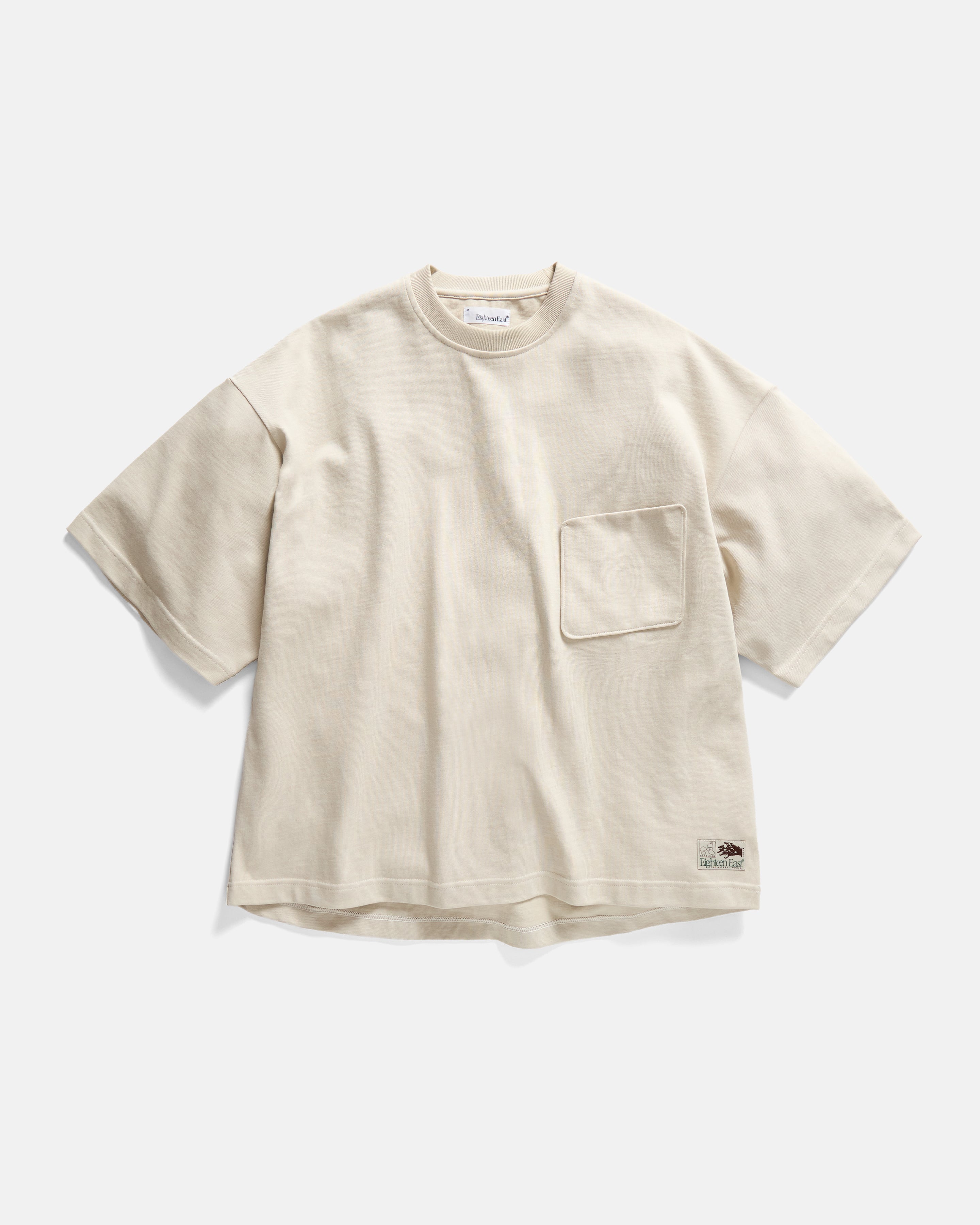 HIROCK HALF SLEEVE CREWNECK - SALT HEAVYWEIGHT COTTON JERSEY