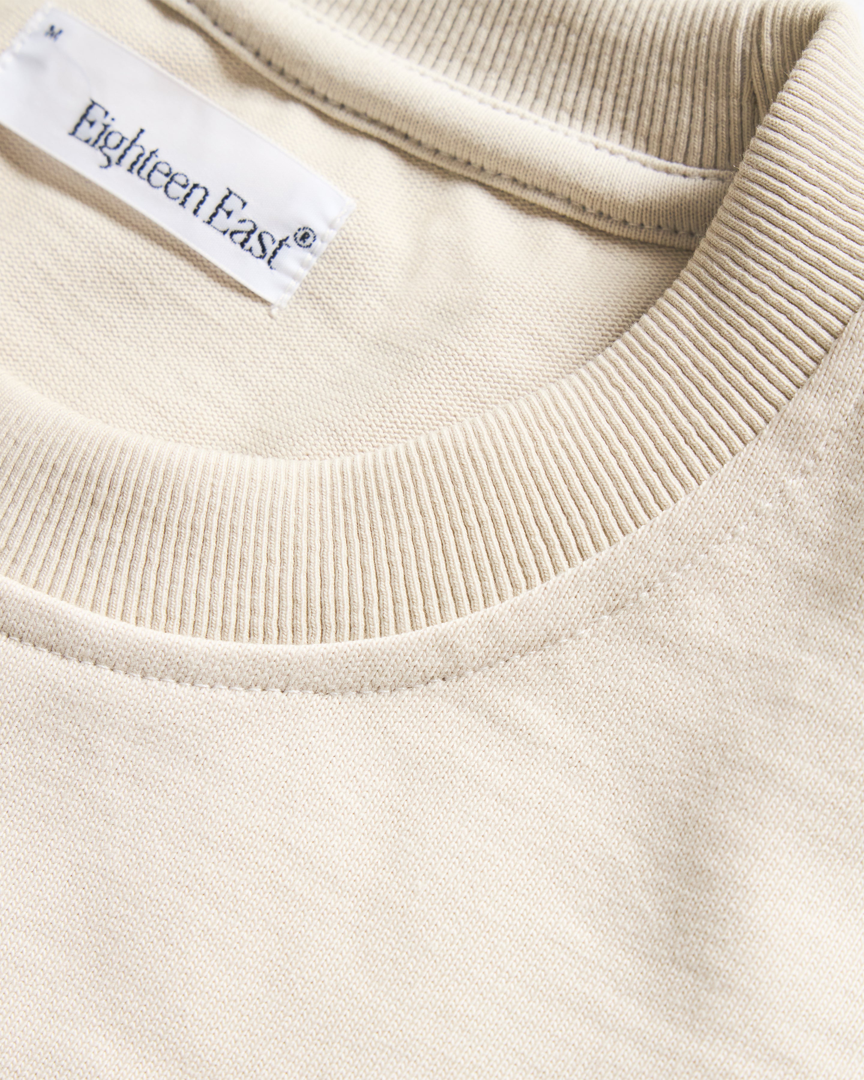 HIROCK HALF SLEEVE CREWNECK - SALT HEAVYWEIGHT COTTON JERSEY