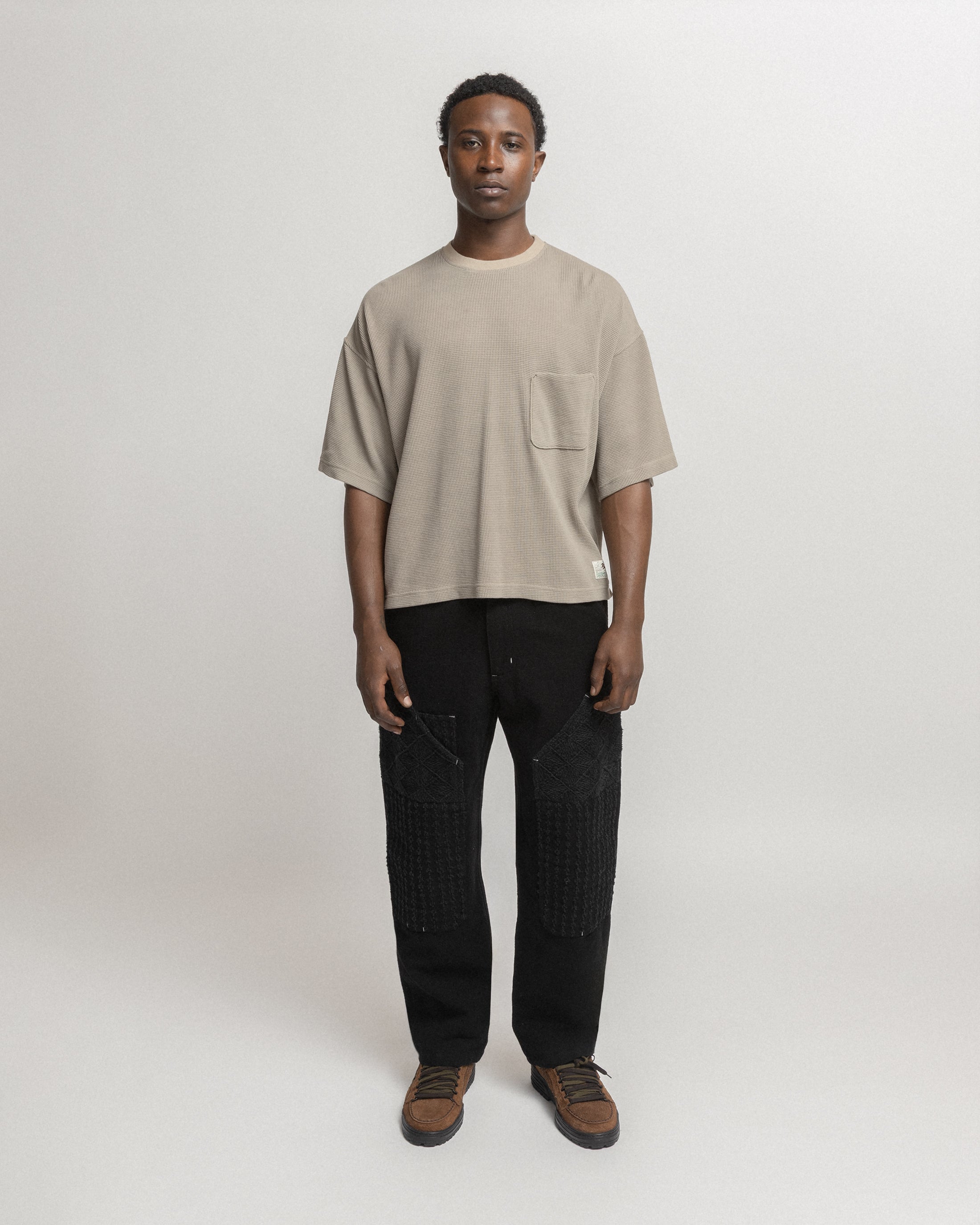 HIROCK LTE HALF SLEEVE CREWNECK - WALNUT TECH COTTON LIGHTWEIGHT THERMAL