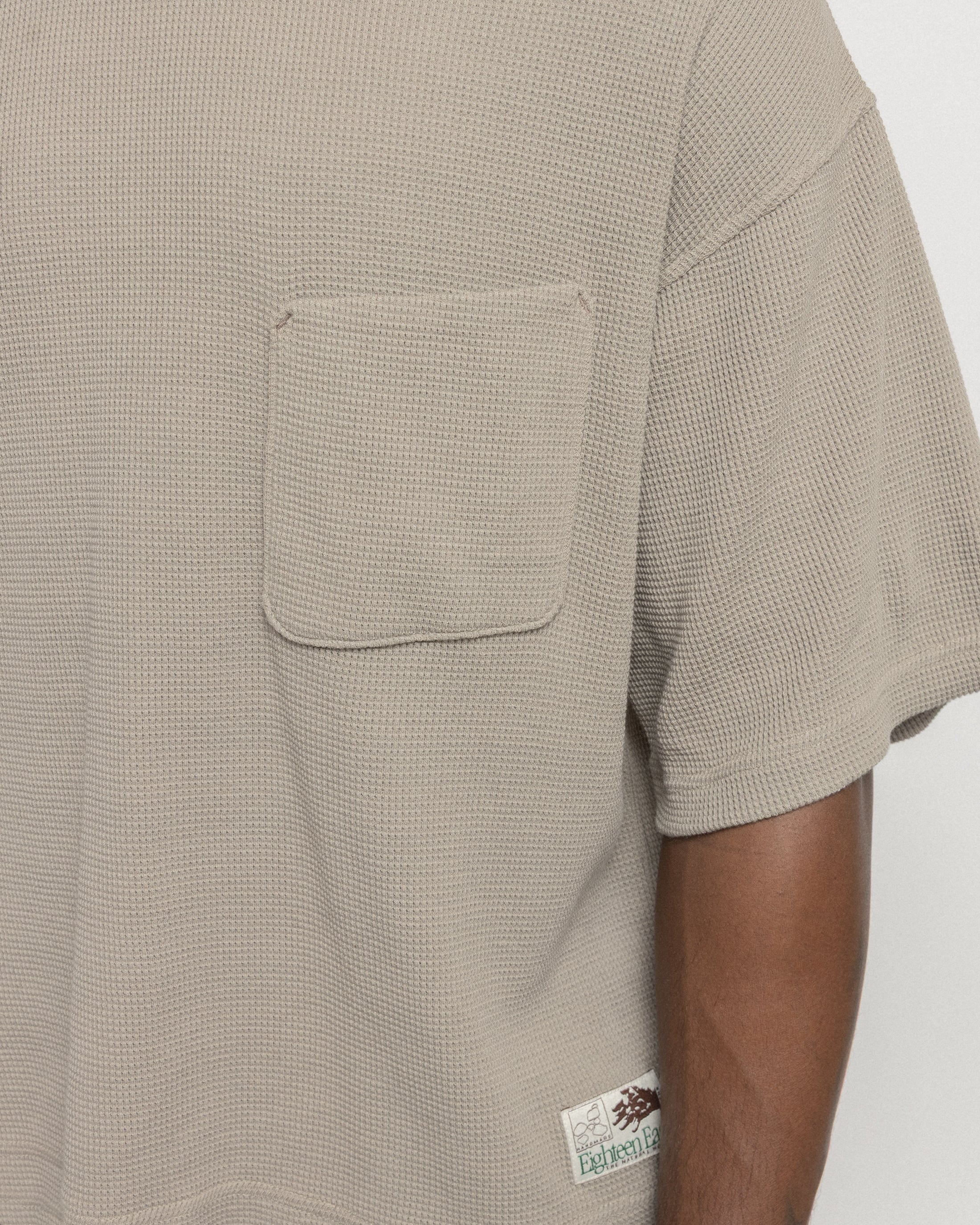 HIROCK LTE HALF SLEEVE CREWNECK - WALNUT TECH COTTON LIGHTWEIGHT THERMAL