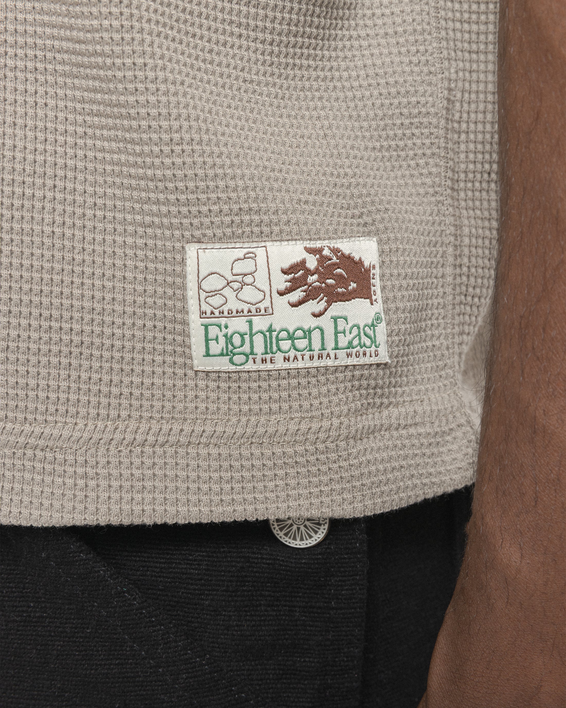 HIROCK LTE HALF SLEEVE CREWNECK - WALNUT TECH COTTON LIGHTWEIGHT THERMAL