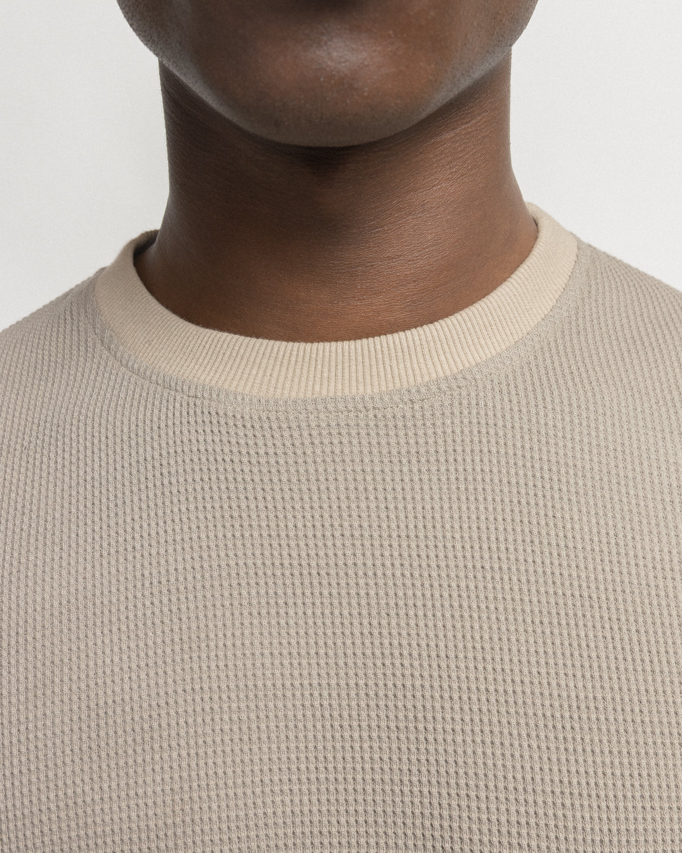 HIROCK LTE HALF SLEEVE CREWNECK - WALNUT TECH COTTON LIGHTWEIGHT THERMAL