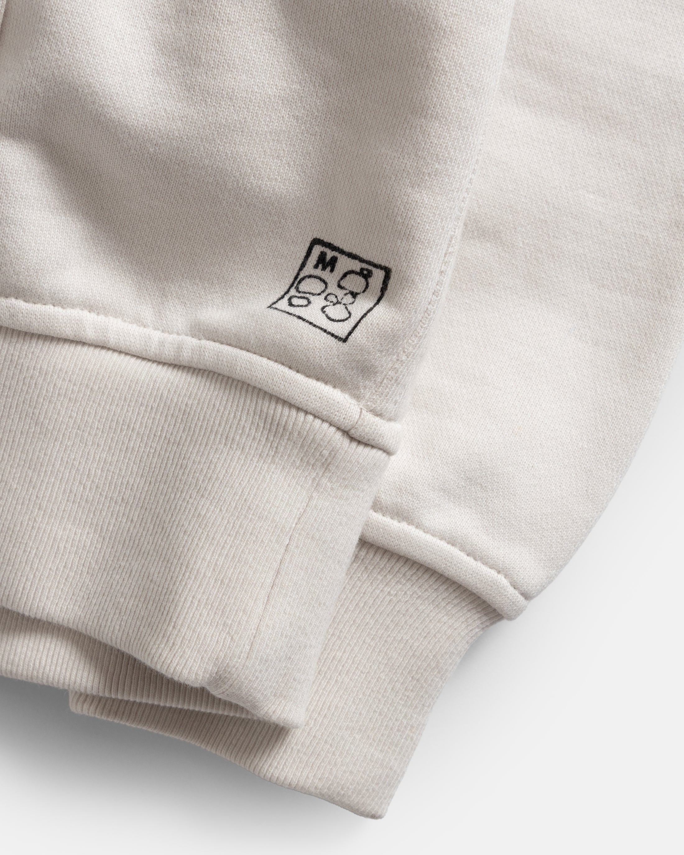 NOVIS HOODED SWEATSHIRT - ECRU 19oz. ALL COTTON LOOPBACK TERRY FLEECE