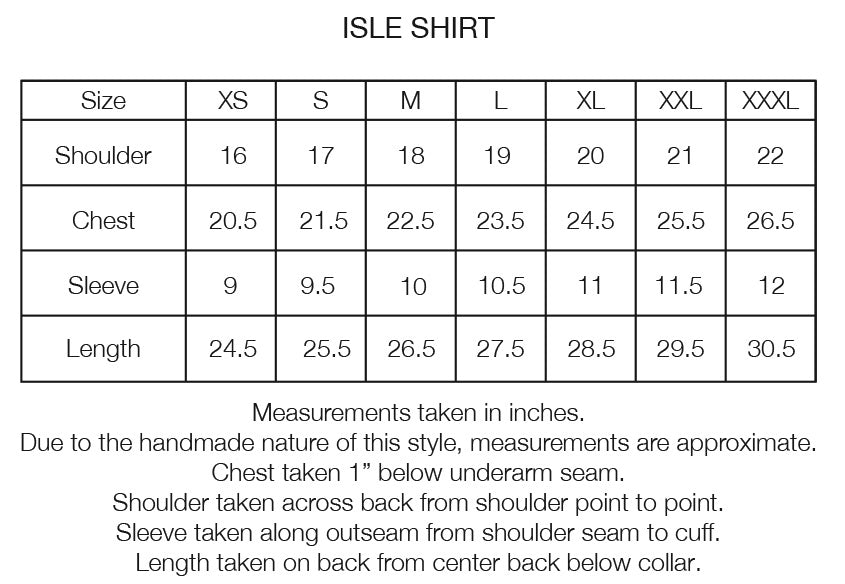 ISLE SS SHIRT - DISCHARGE BLOCK PRINTED FONDENTE BROWN HANDWOVEN COTTON MESH