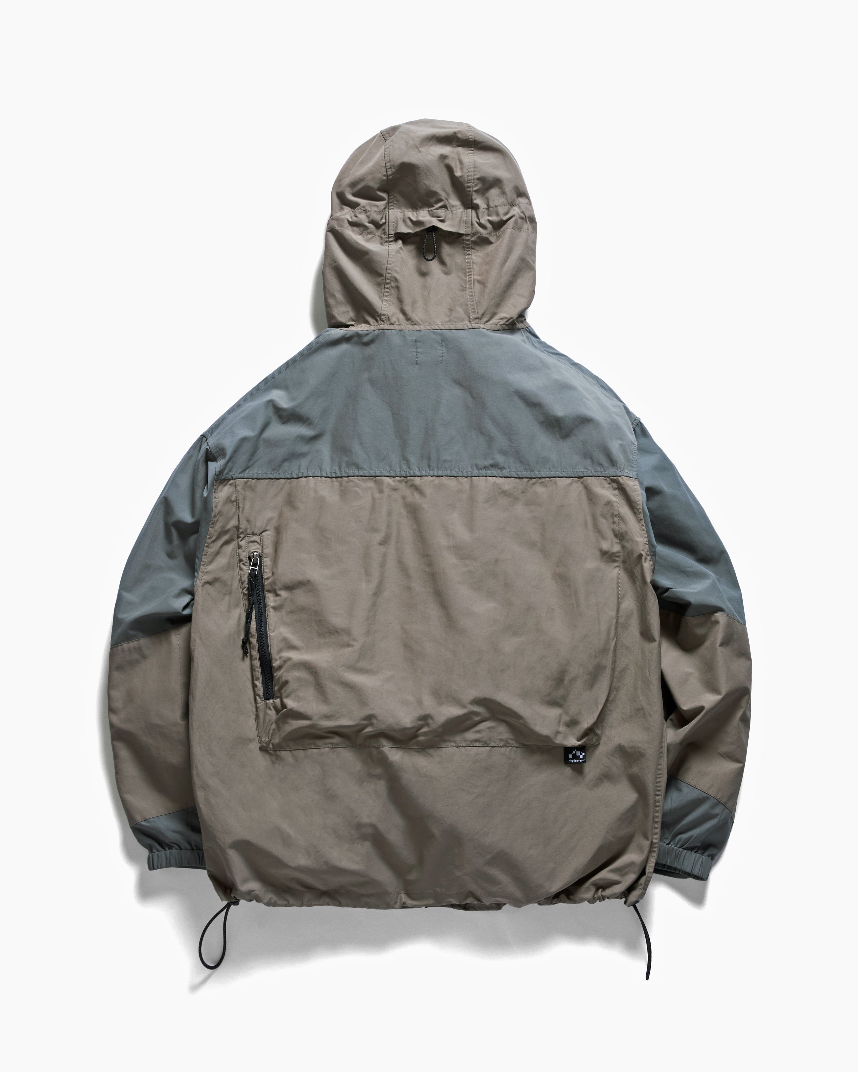 CASCADE OUTDOOR PROTECTION SYSTEM HOODED SHELL - BARELY SAGE / BLUESTONE WATER-REPELLENT 60/40 MOUNTAIN CLOTH
