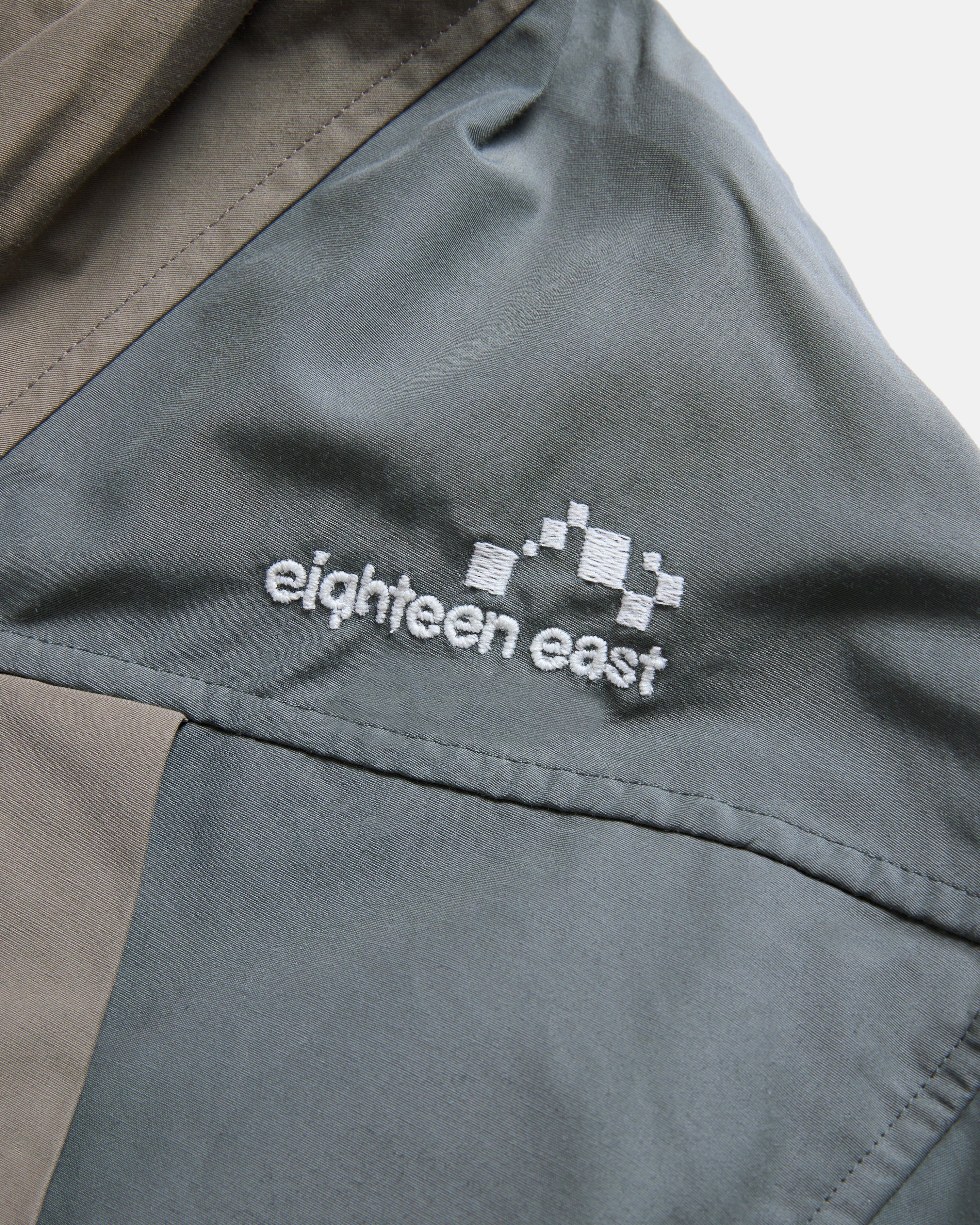 CASCADE OUTDOOR PROTECTION SYSTEM HOODED SHELL - BARELY SAGE / BLUESTONE WATER-REPELLENT 60/40 MOUNTAIN CLOTH