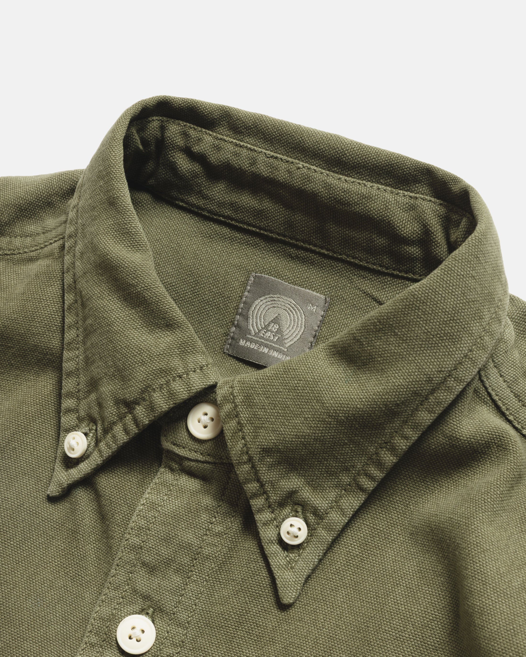 JESPER VINTAGE BUTTON DOWN SHIRT - OLIVE PIGMENT DYED OXFORD CLOTH
