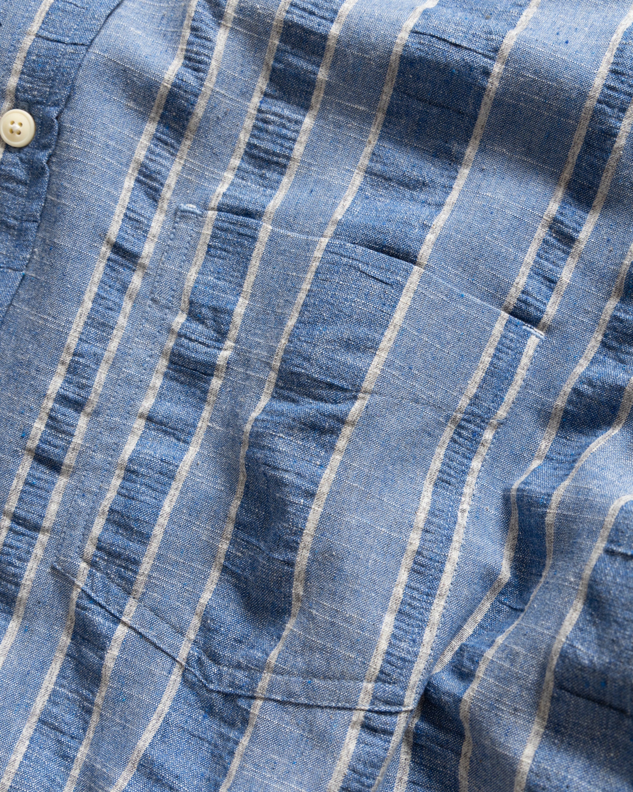 JESPER VINTAGE BUTTON DOWN SHIRT - TONAL INDIGO / GRAY MELANGE HANDWOVEN EXPLODED SEERSUCKER OXFORD