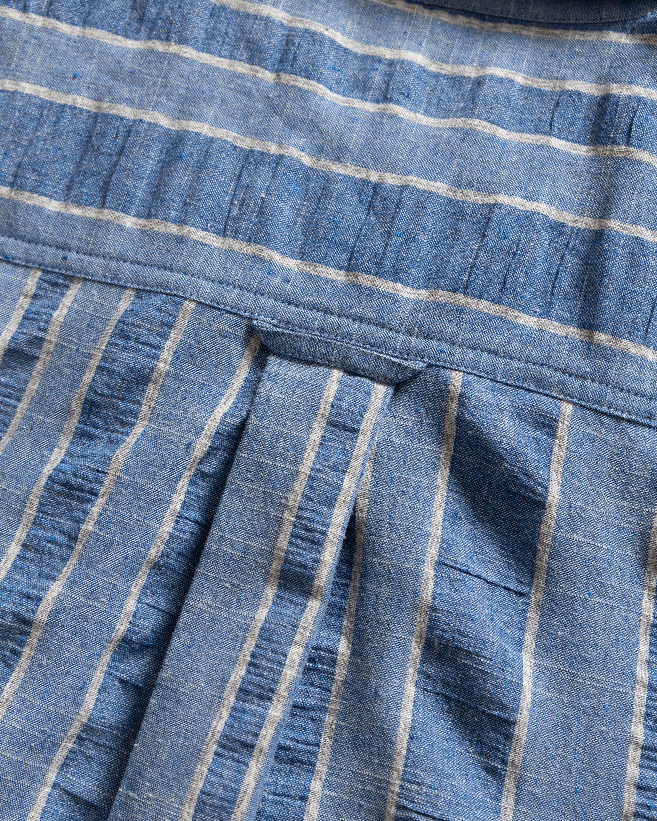 JESPER VINTAGE BUTTON DOWN SHIRT - TONAL INDIGO / GRAY MELANGE HANDWOVEN EXPLODED SEERSUCKER OXFORD