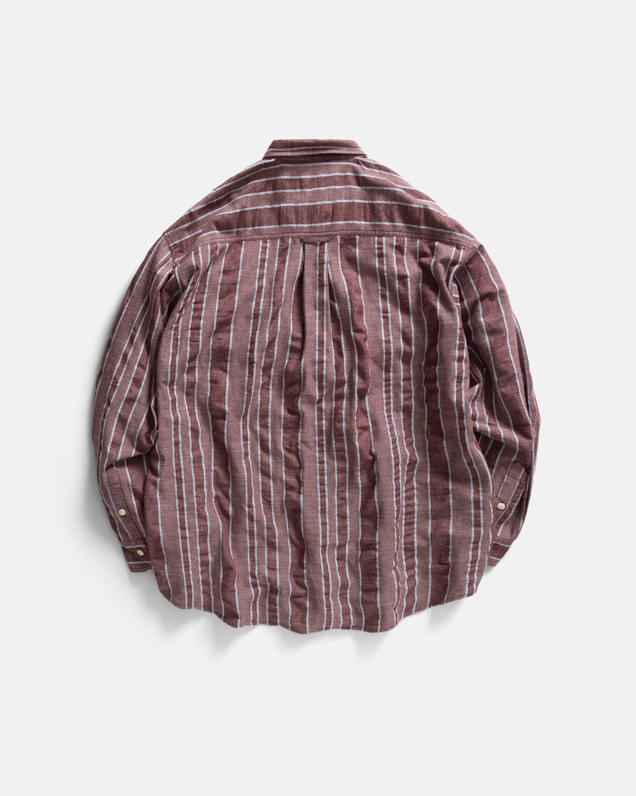 JESPER VINTAGE BUTTON DOWN SHIRT - TONAL LAMBRUSCO / GRAY MELANGE HANDWOVEN EXPLODED SEERSUCKER OXFORD