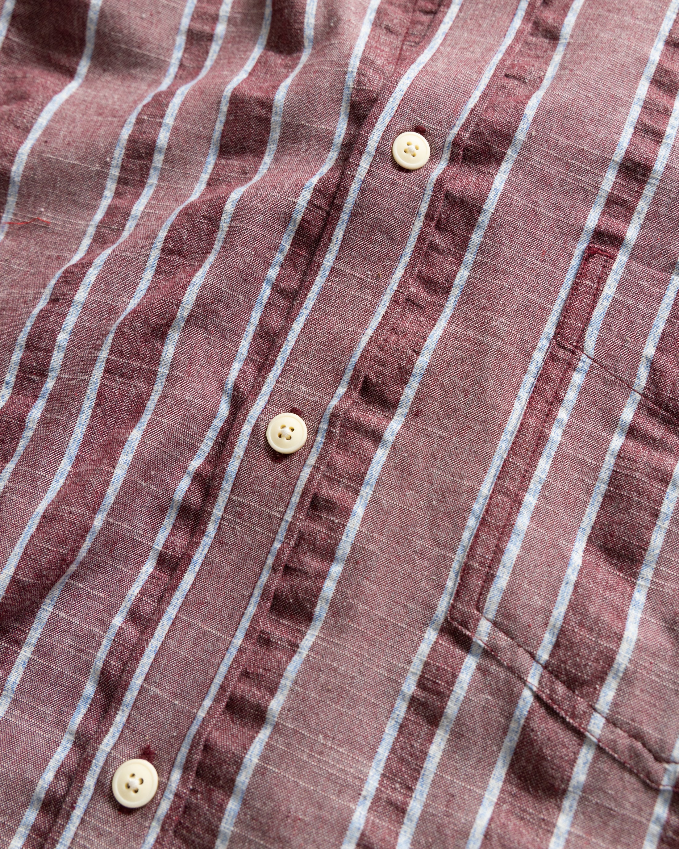 JESPER VINTAGE BUTTON DOWN SHIRT - TONAL LAMBRUSCO / GRAY MELANGE HANDWOVEN EXPLODED SEERSUCKER OXFORD
