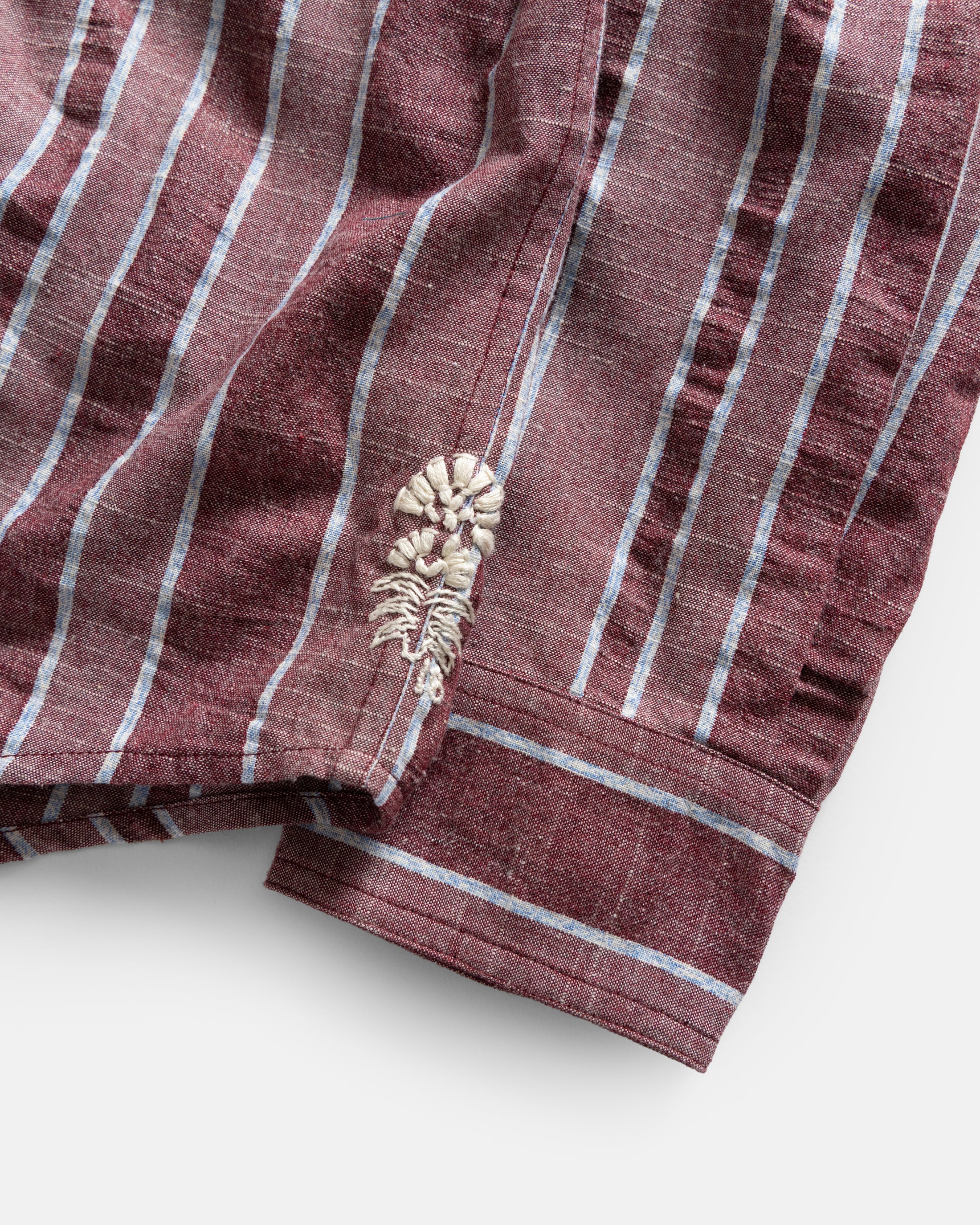 JESPER VINTAGE BUTTON DOWN SHIRT - TONAL LAMBRUSCO / GRAY MELANGE HANDWOVEN EXPLODED SEERSUCKER OXFORD