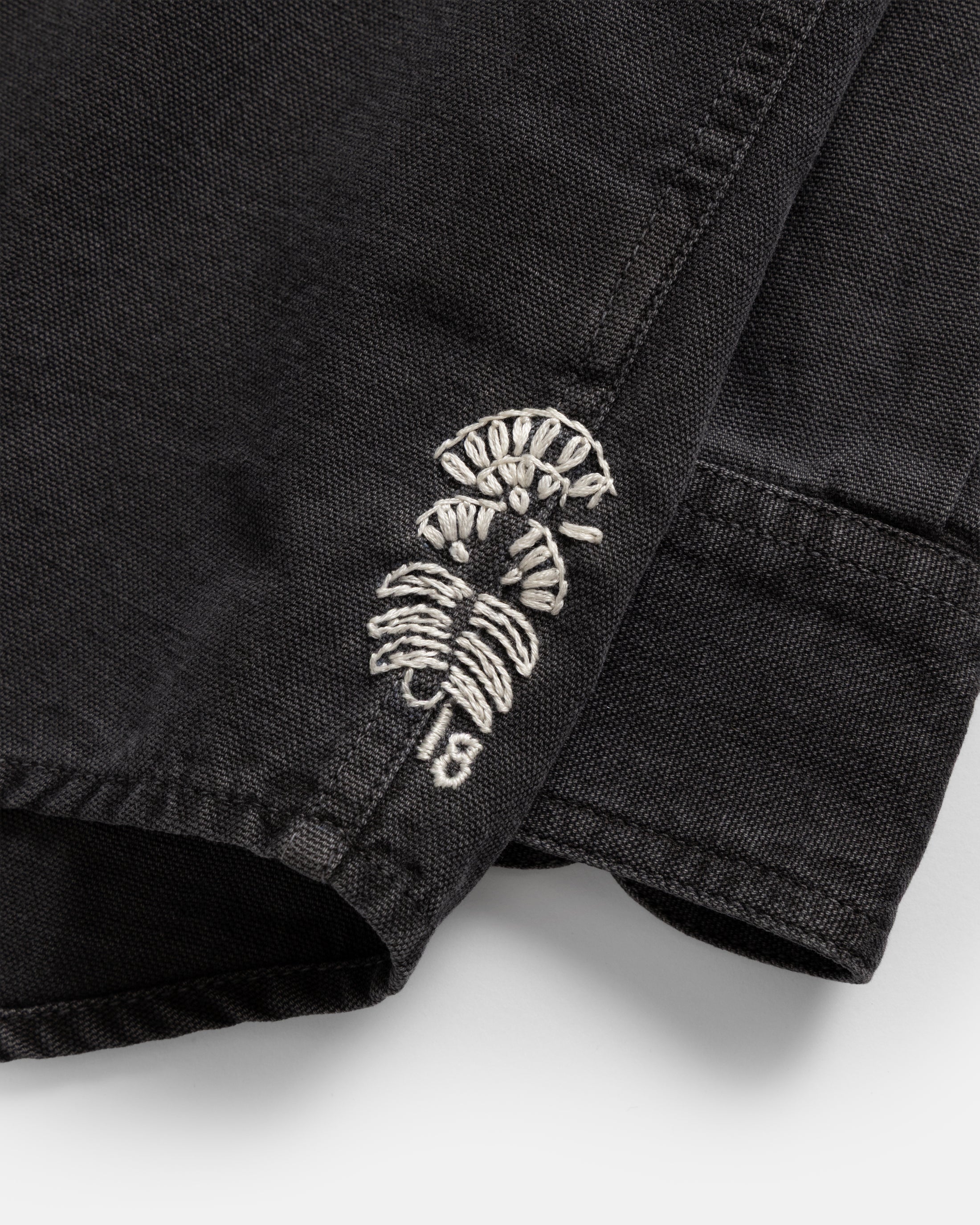 JESPER VINTAGE BUTTON DOWN SHIRT - BLACK PIGMENT DYED OXFORD CLOTH