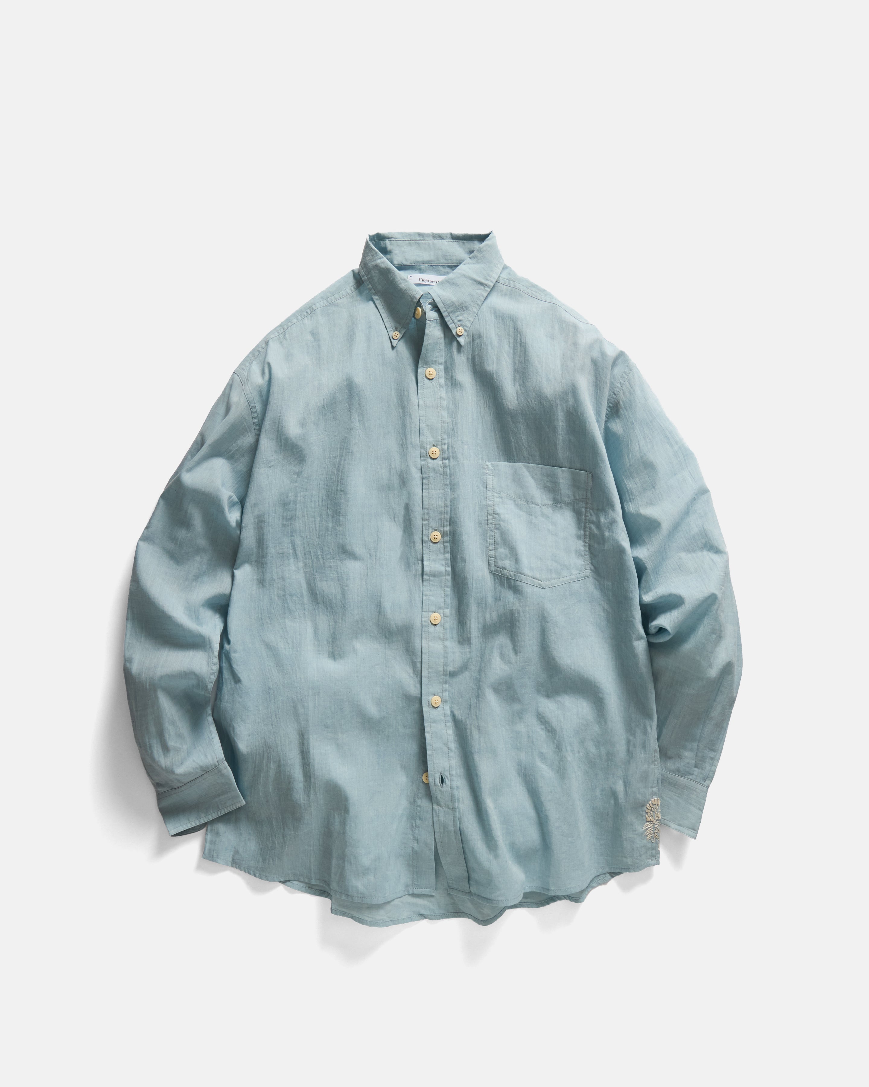 JESPER VINTAGE BUTTON DOWN SHIRT - BARELY INDIGO FEATHERWEIGHT KHADI COTTON
