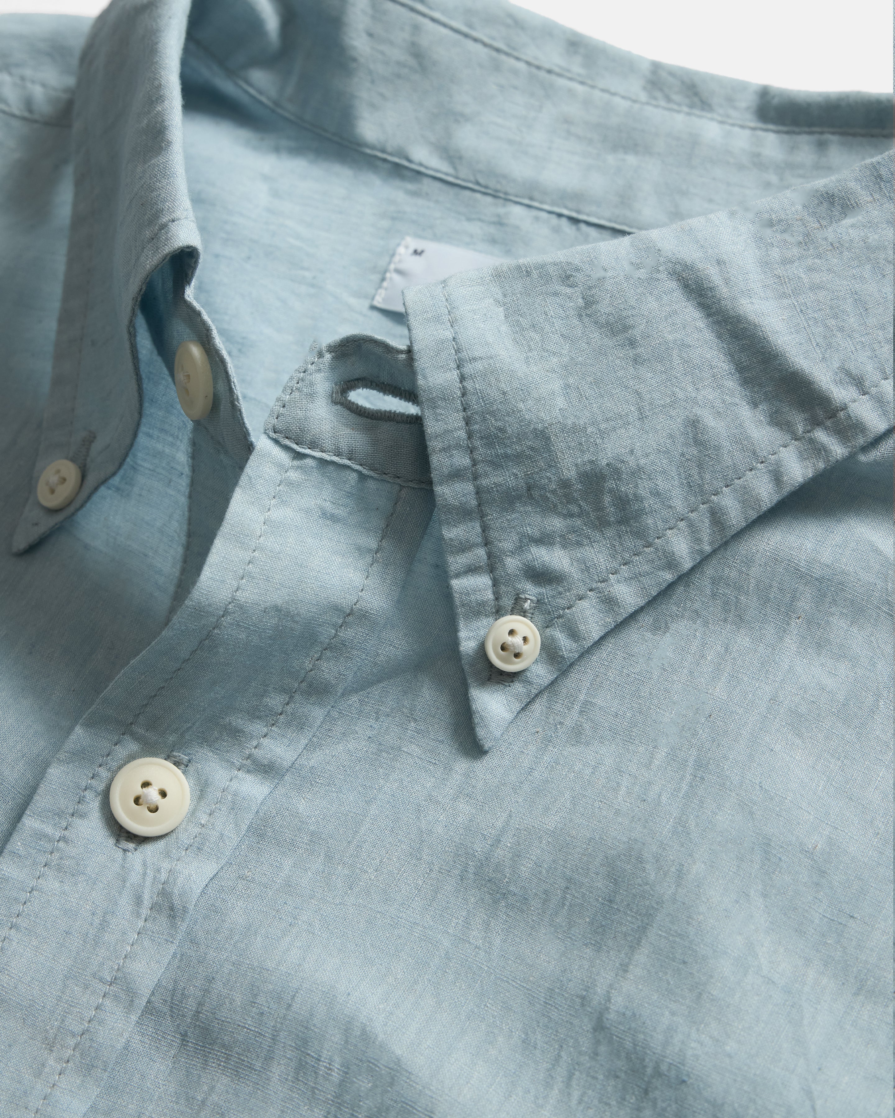 JESPER VINTAGE BUTTON DOWN SHIRT - BARELY INDIGO FEATHERWEIGHT KHADI COTTON