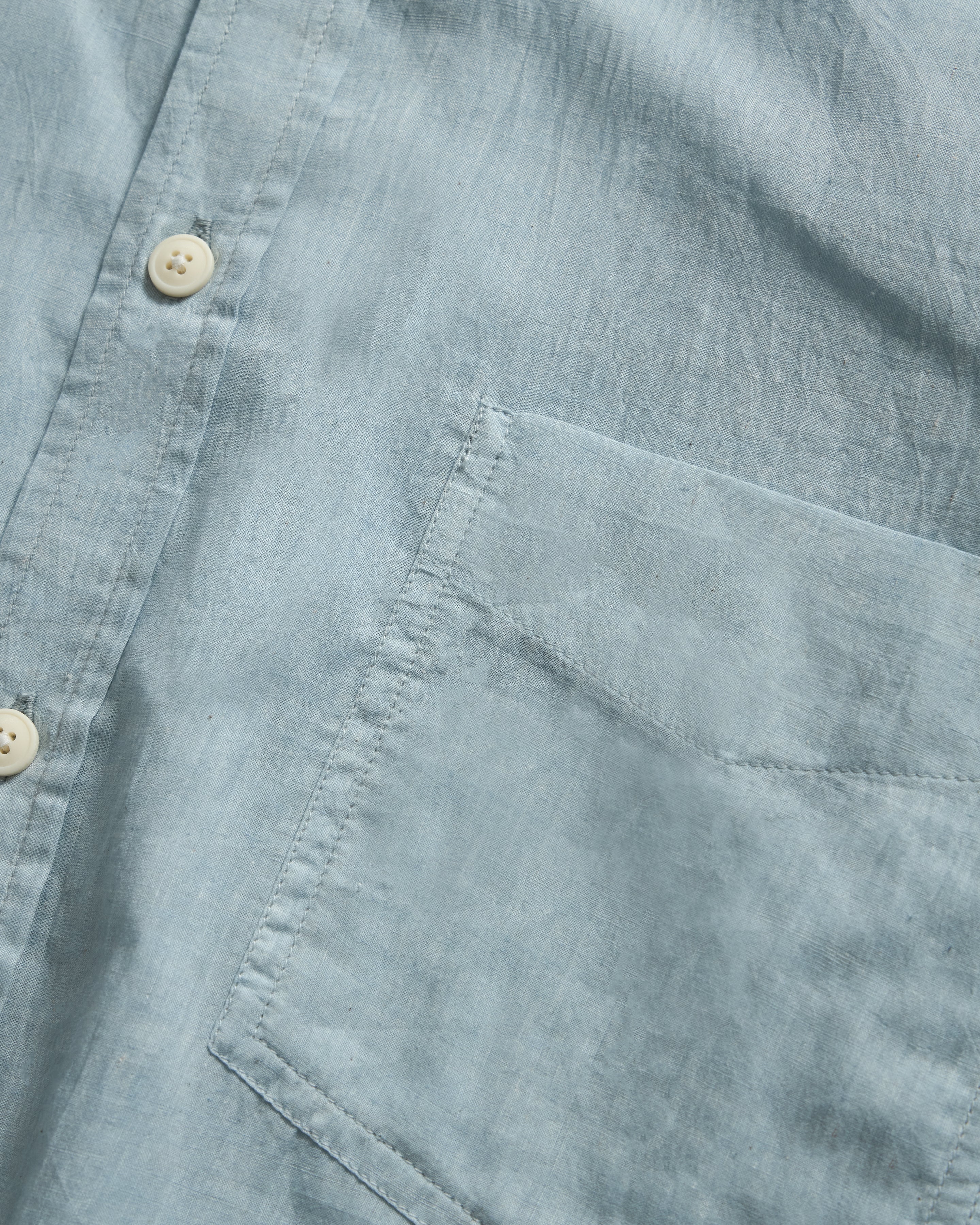 JESPER VINTAGE BUTTON DOWN SHIRT - BARELY INDIGO FEATHERWEIGHT KHADI COTTON