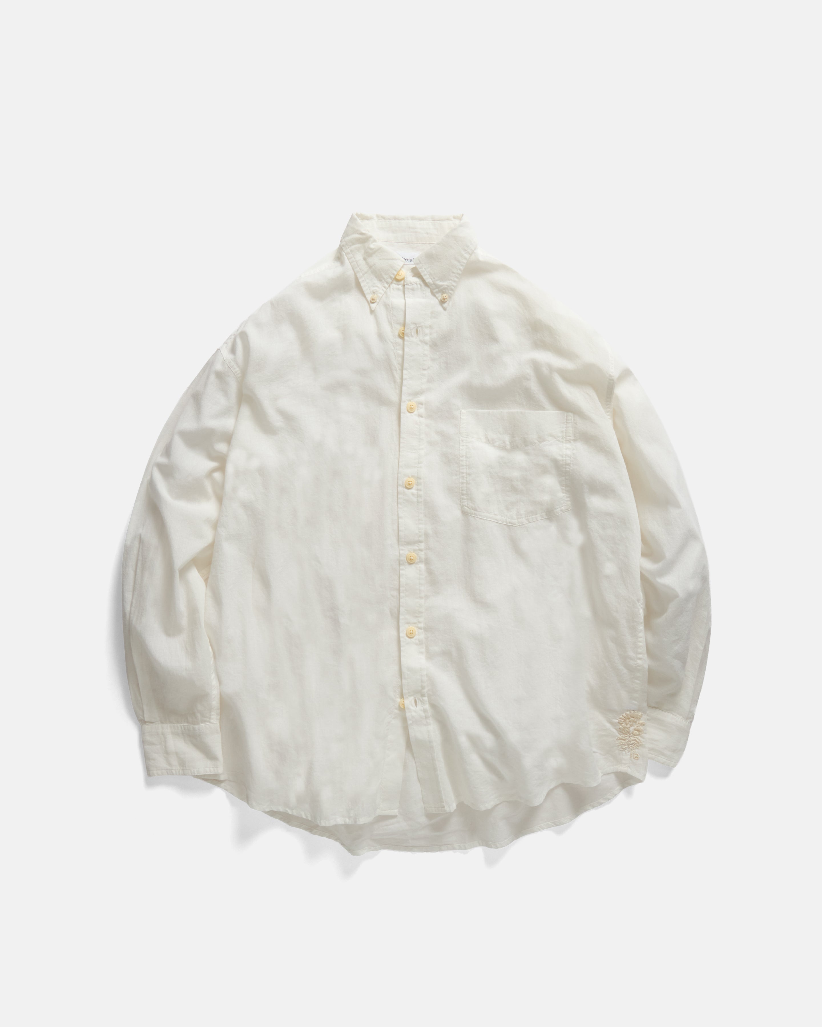 JESPER VINTAGE BUTTON DOWN SHIRT - WHITE FEATHERWEIGHT KHADI COTTON