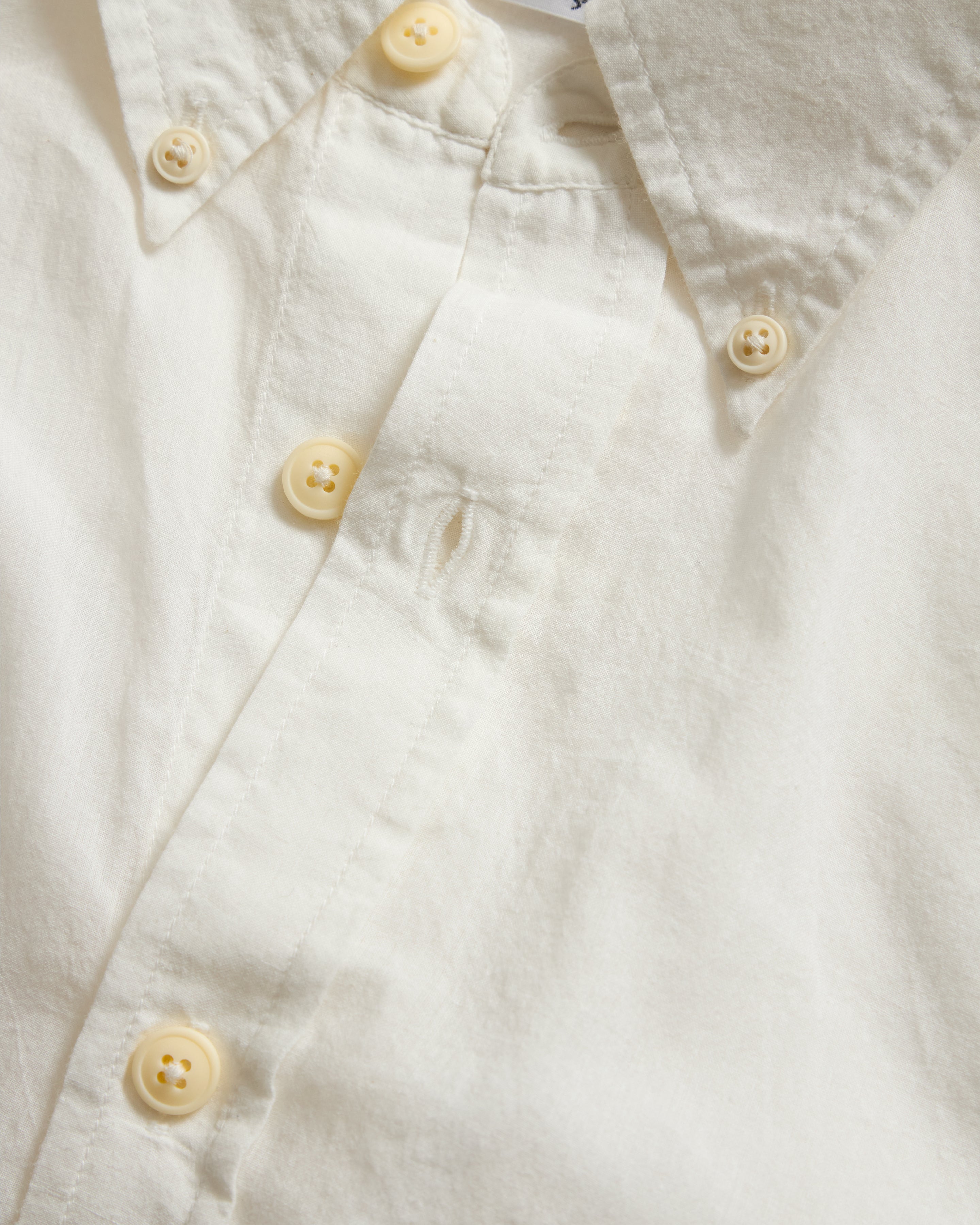 JESPER VINTAGE BUTTON DOWN SHIRT - WHITE FEATHERWEIGHT KHADI COTTON