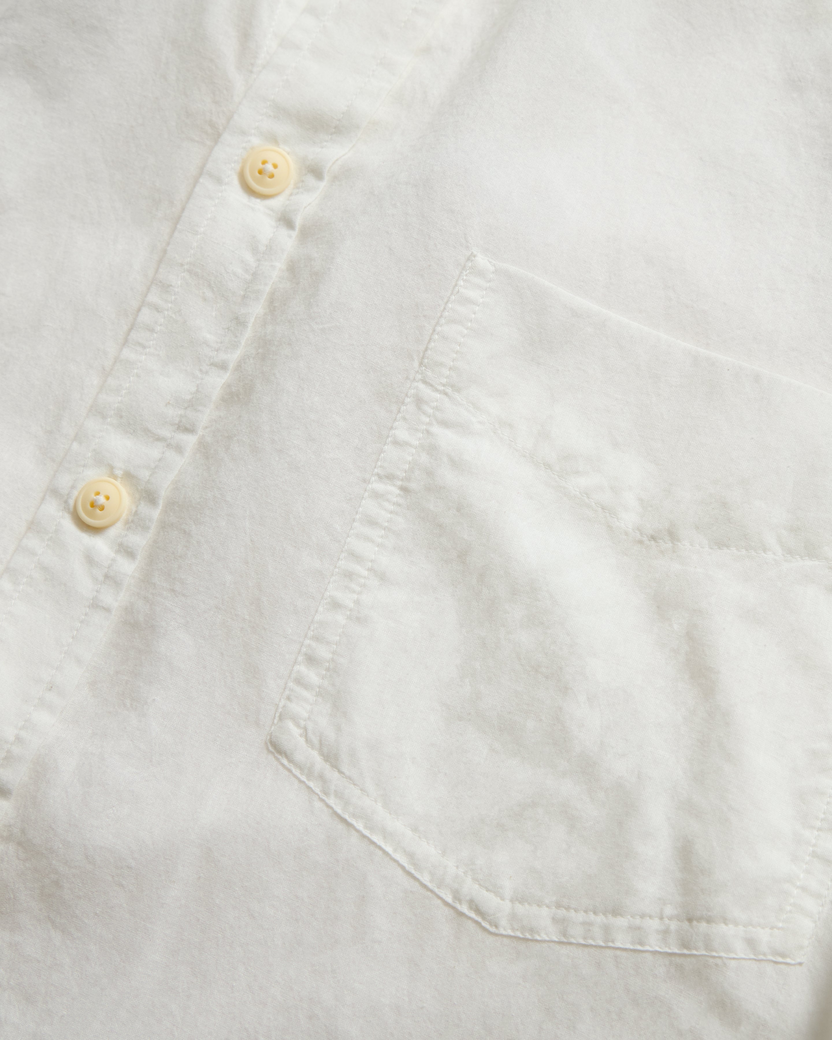 JESPER VINTAGE BUTTON DOWN SHIRT - WHITE FEATHERWEIGHT KHADI COTTON