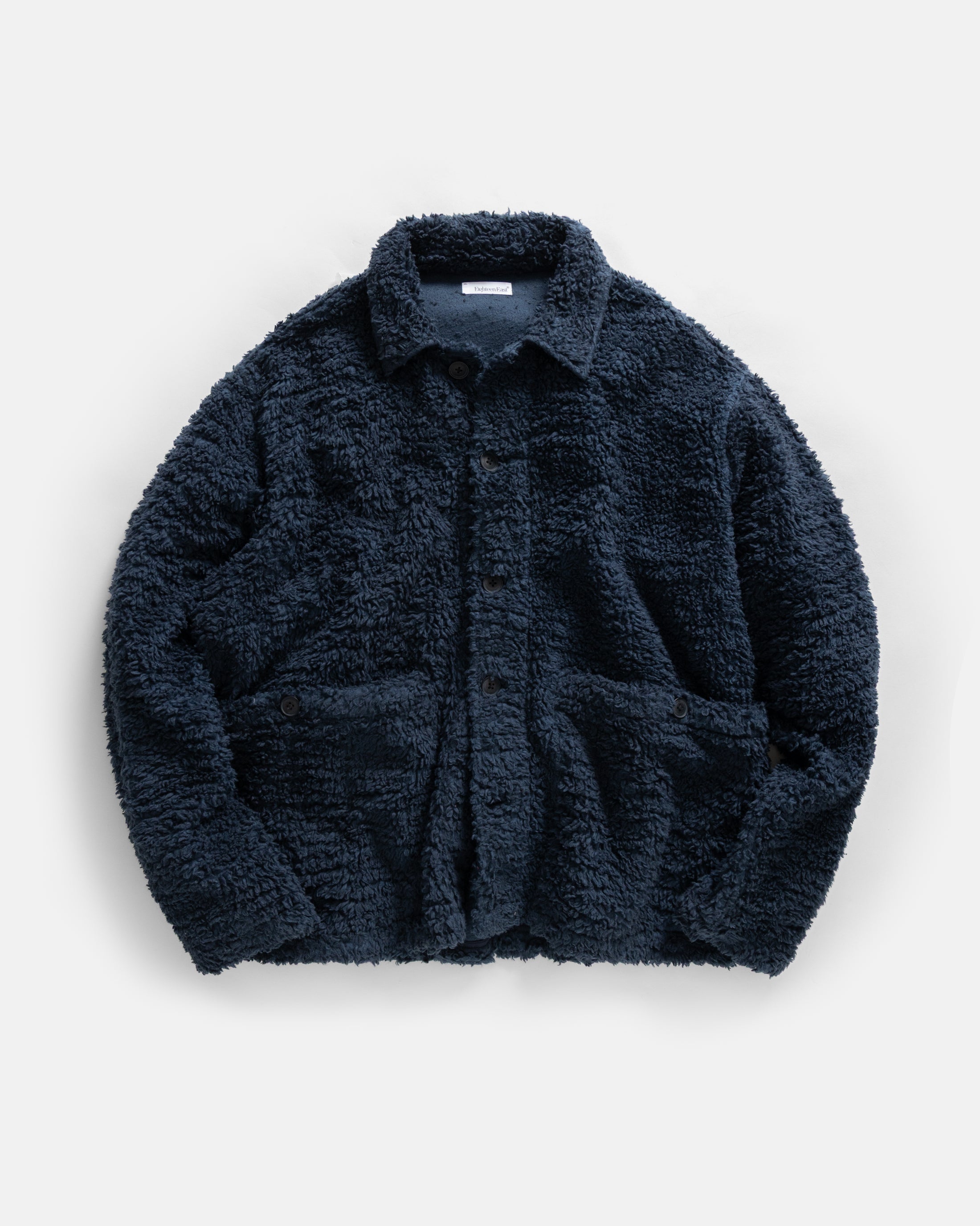 JOSEPH COACH'S JACKET - NAVY ORGANIC COTTON SHERPA