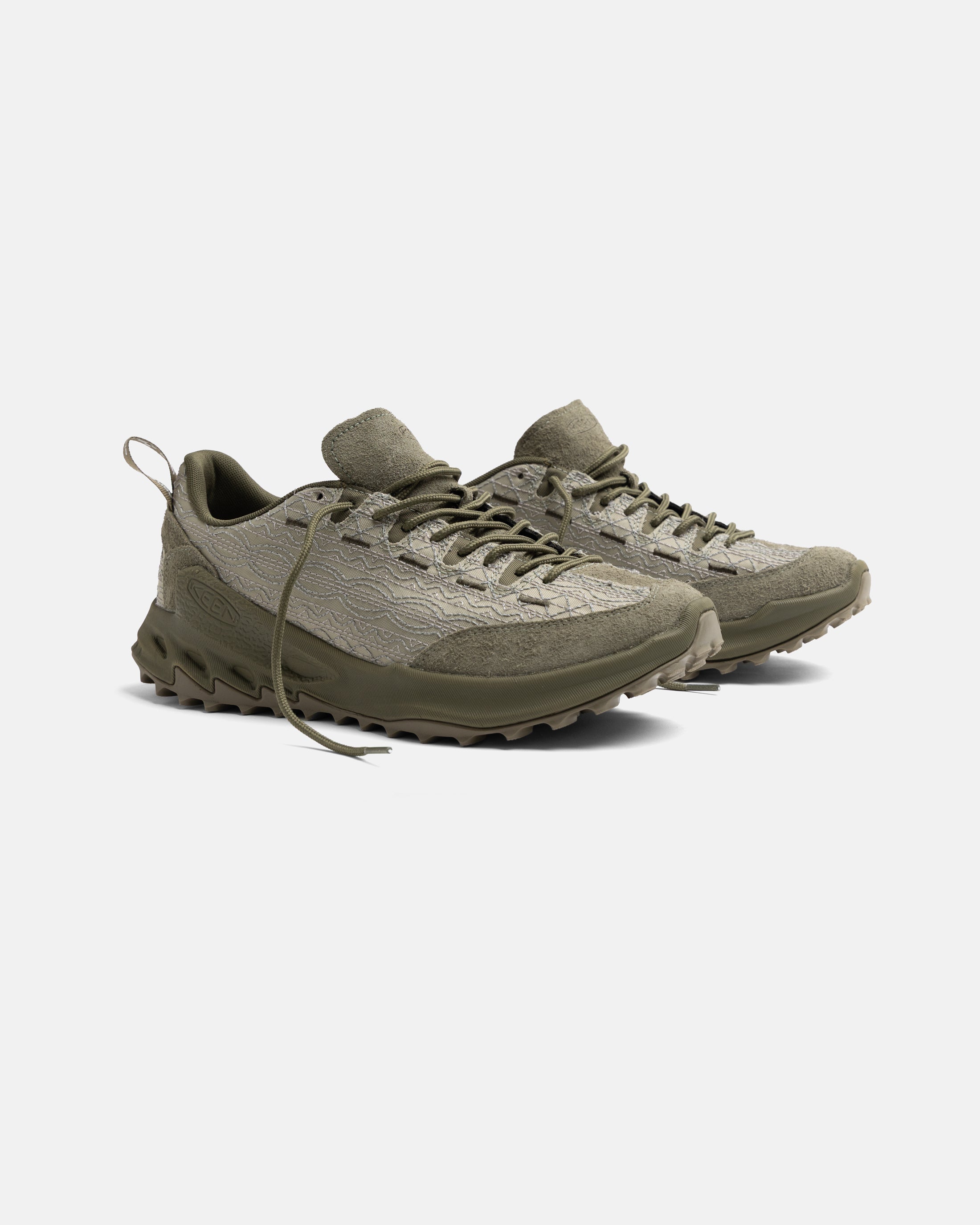 18 EAST x KEEN JASPER ZIONIC - ABBEY STONE / MERMAID / KALAMATA EMBROIDERED BALLISTIC NYLON AND SUEDE
