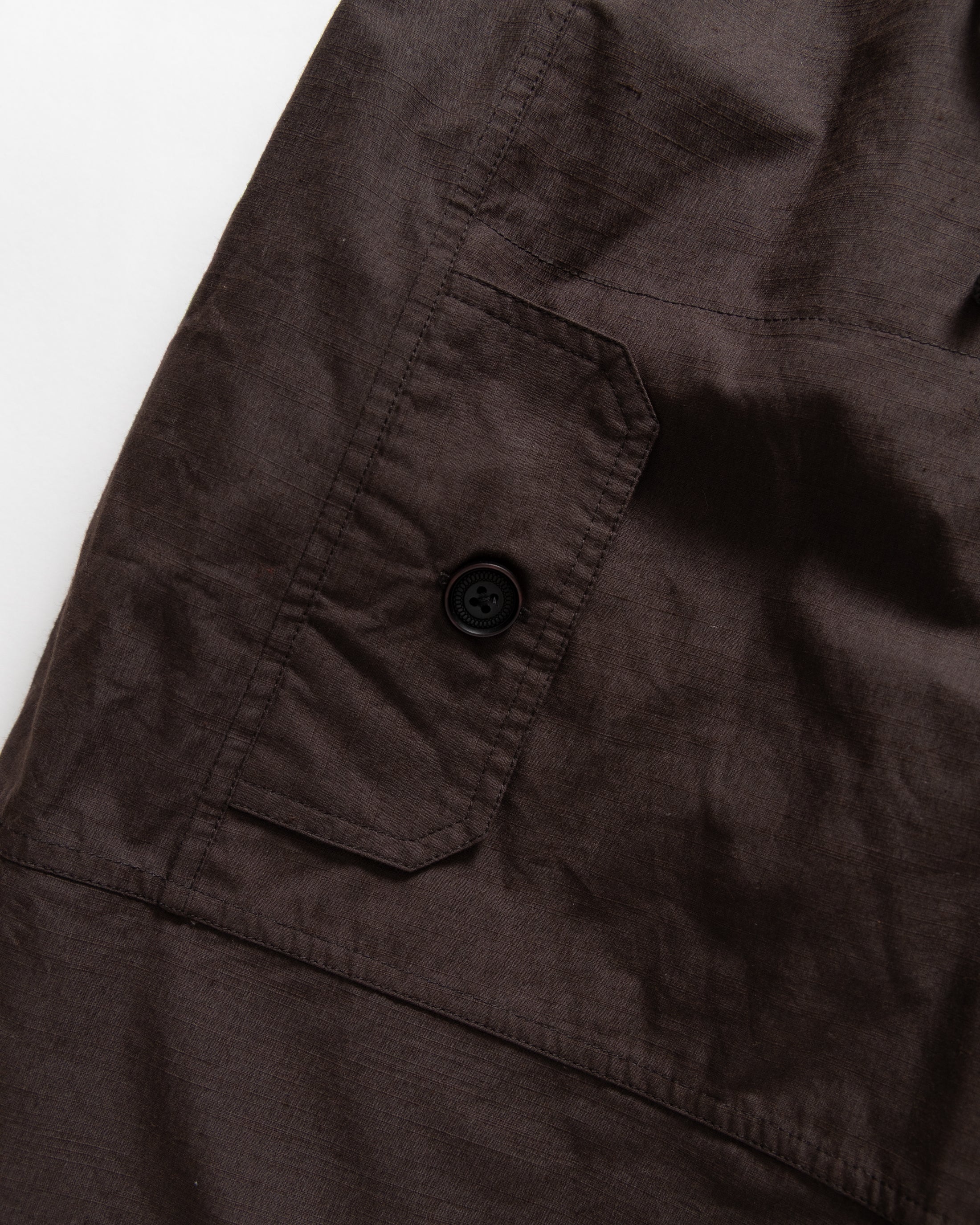 KADEN CARGO SHORT - DEEP BROWN COTTON MICRO RIPSTOP