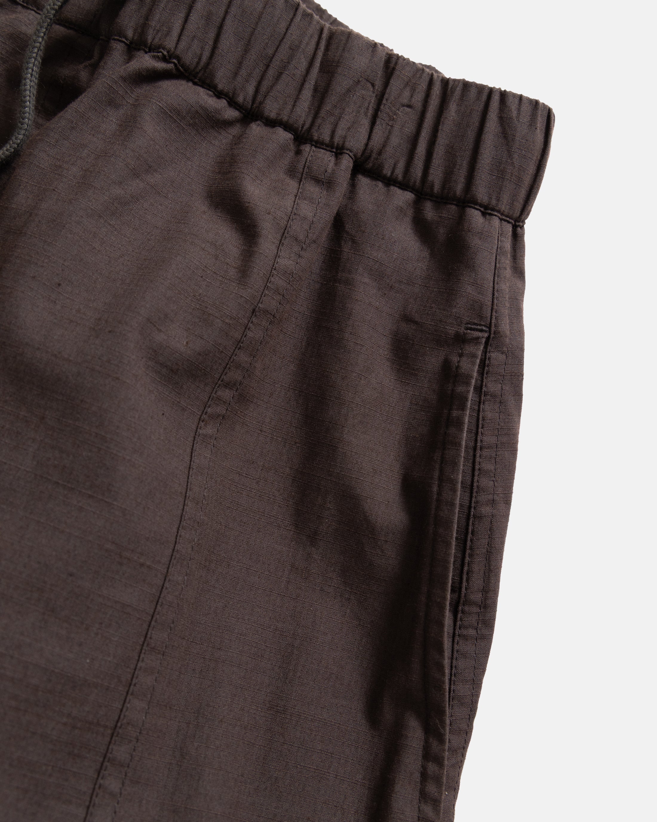 KADEN CARGO SHORT - DEEP BROWN COTTON MICRO RIPSTOP