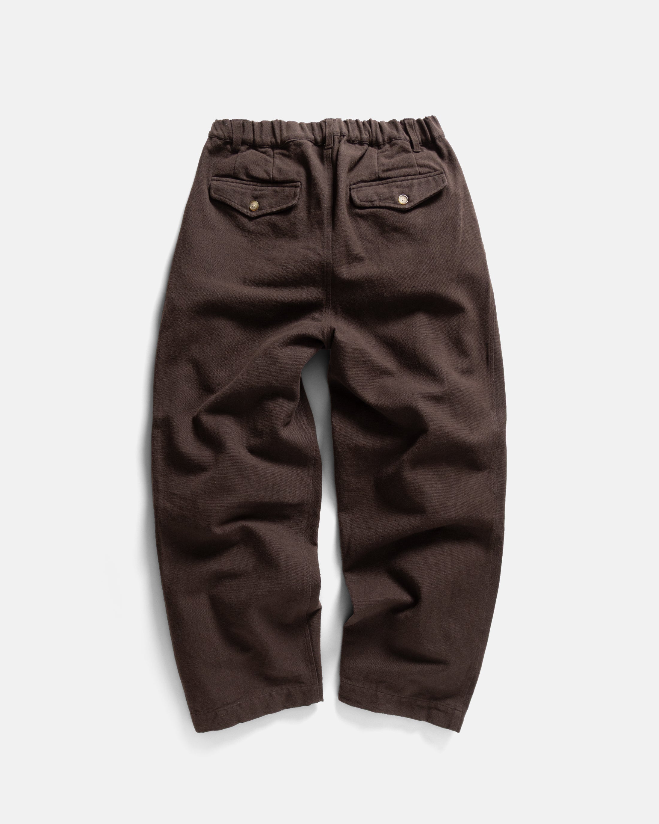 KELL PLEATED BIG PANT - CHOCOLATE TORTE HANDSPUN COTTON CANVAS